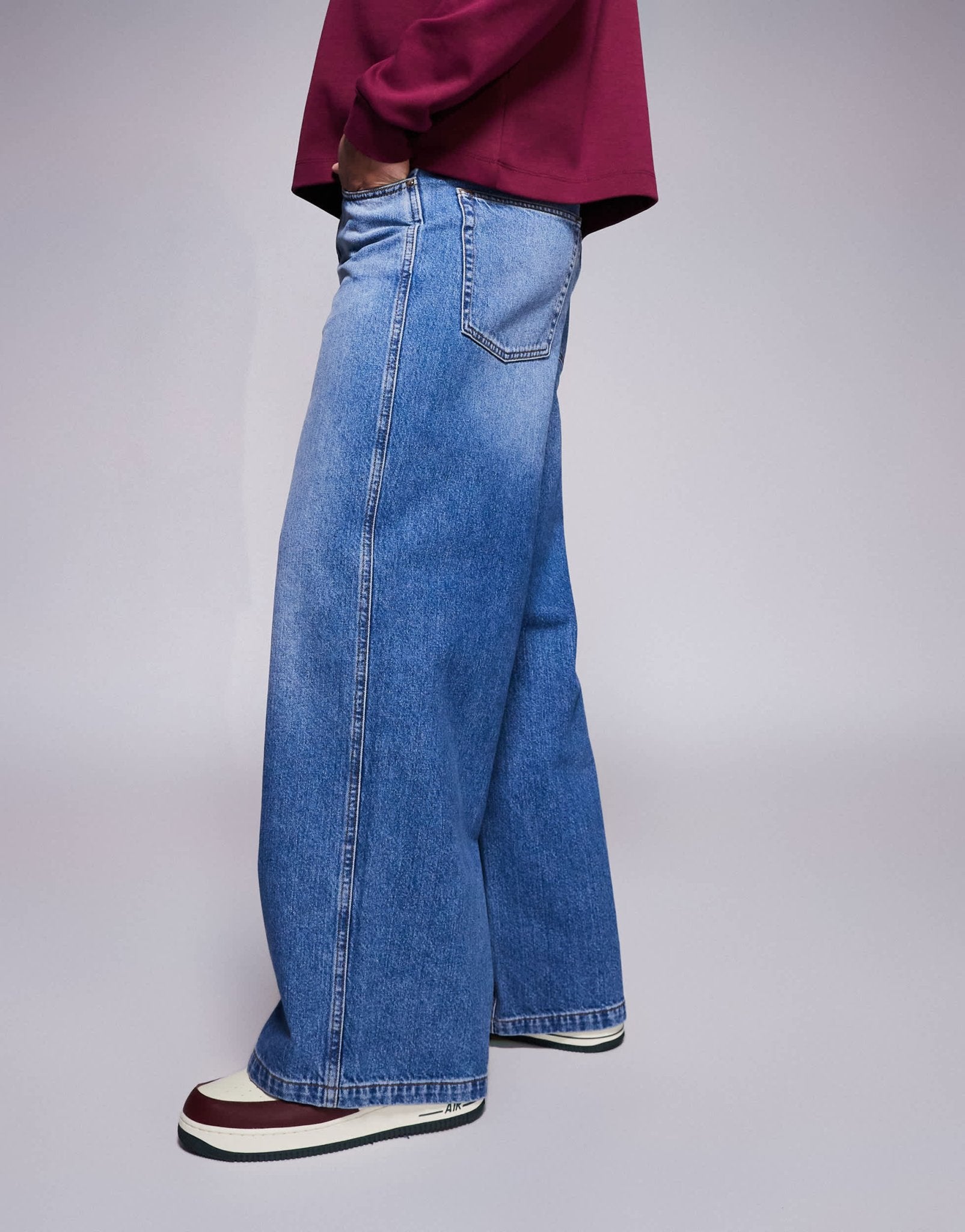 ASOS DESIGN loose jeans in mid wash blue - ASOS Sample Sale