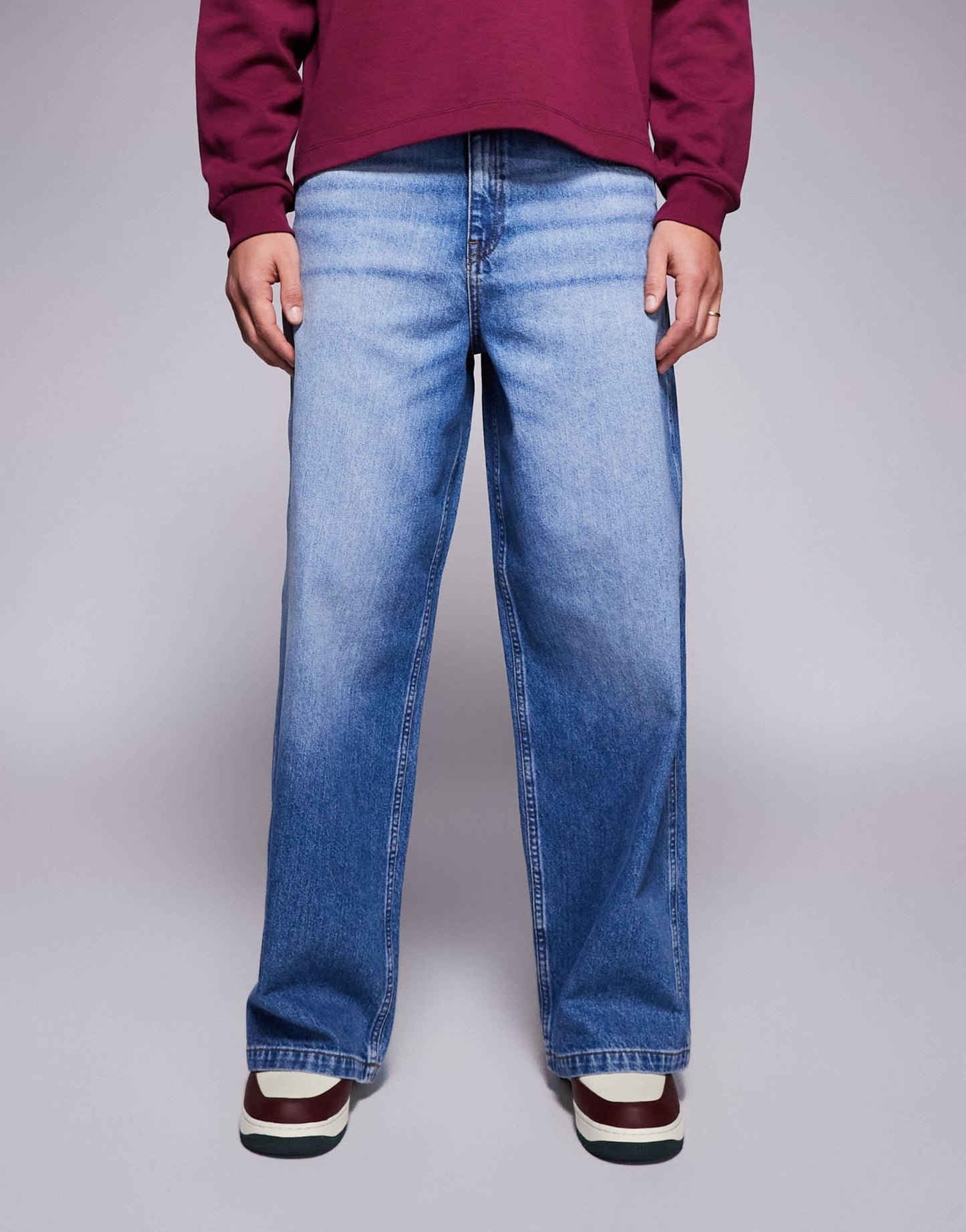 ASOS DESIGN loose jeans in mid wash blue - ASOS Sample Sale