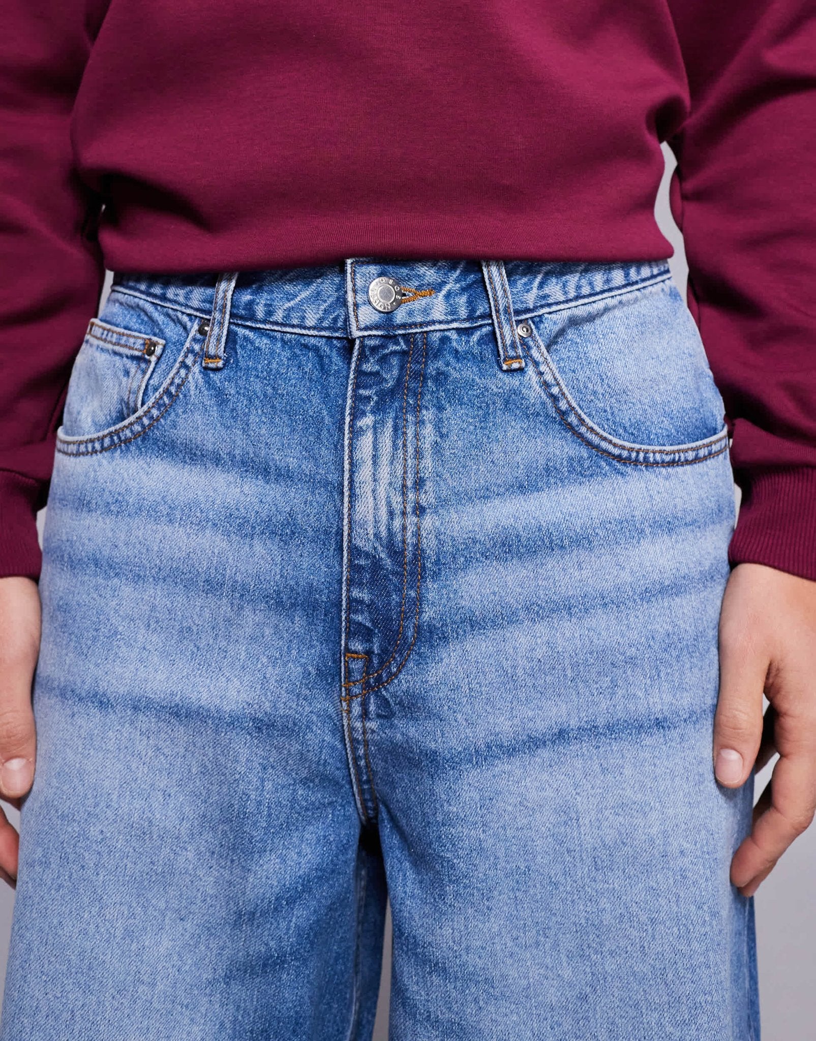 ASOS DESIGN loose jeans in mid wash blue - ASOS Sample Sale