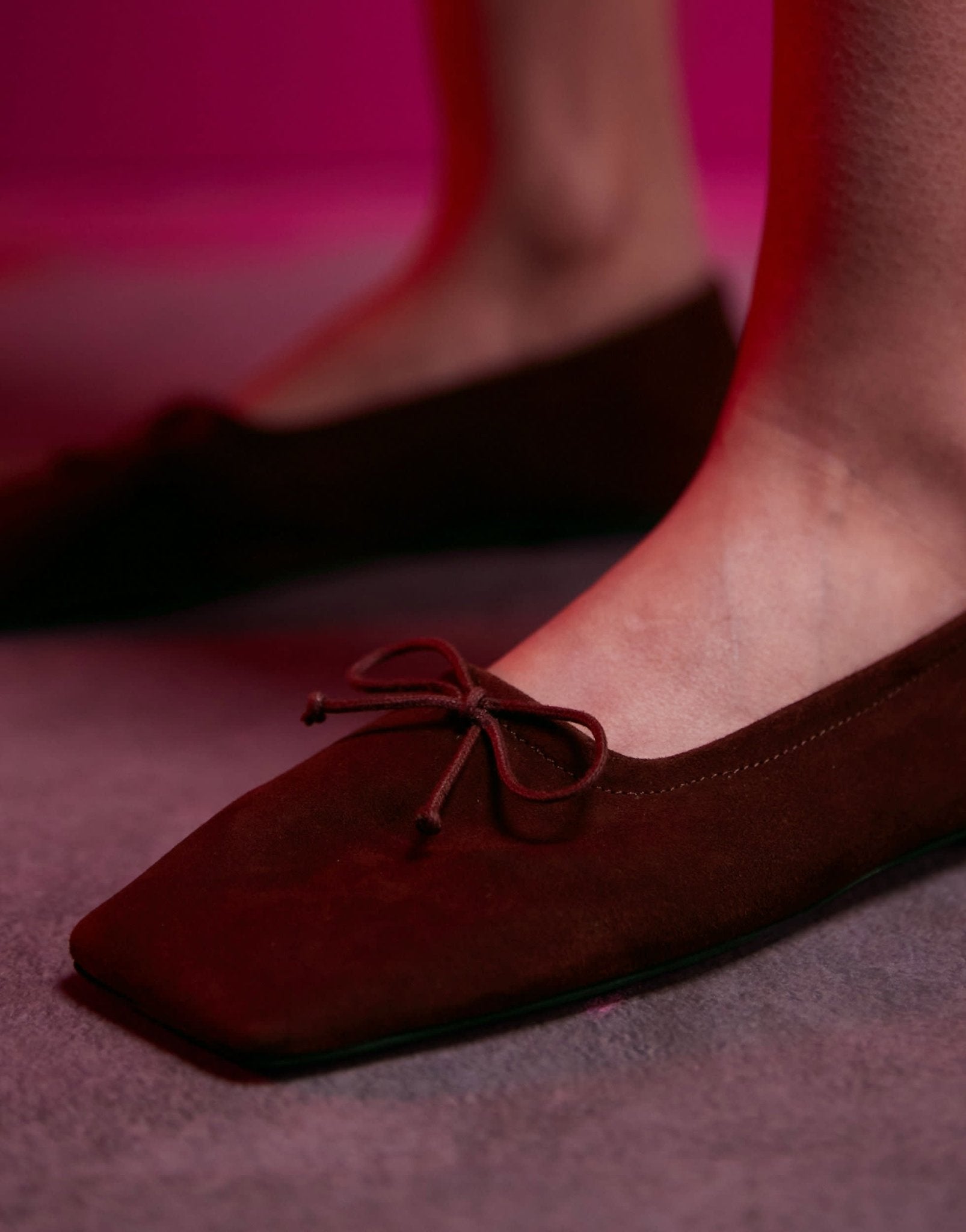 ASOS DESIGN Lotus premium leather ballets in burgundy suede - ASOS Sample Sale