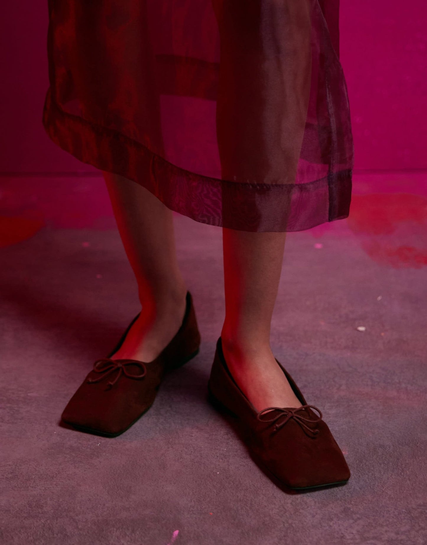 ASOS DESIGN Lotus premium leather ballets in burgundy suede - ASOS Sample Sale