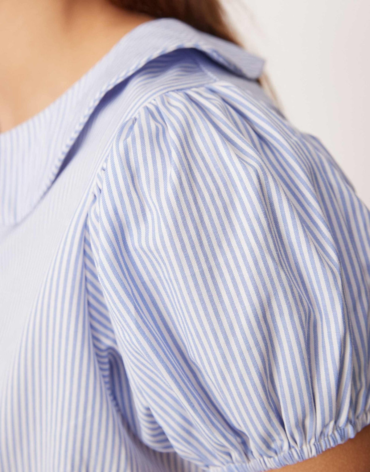 ASOS DESIGN lounge peter pan collar pyjama blouse in blue stripe co ord - ASOS Sample Sale