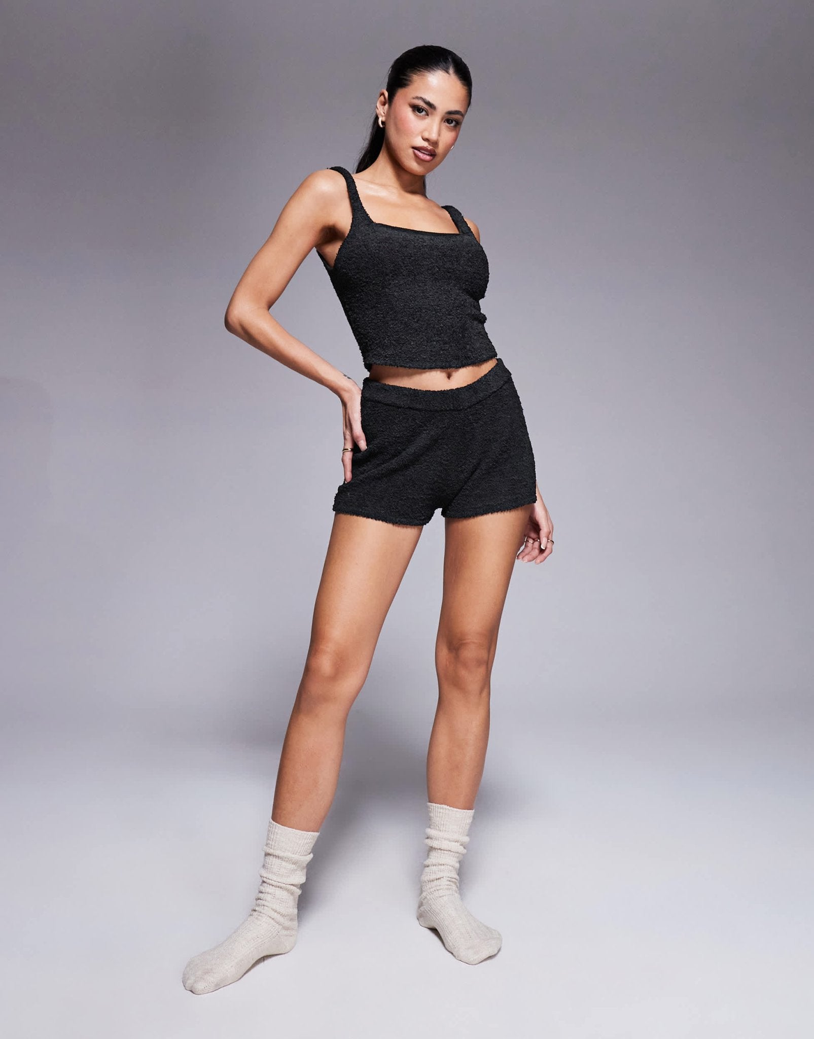 ASOS DESIGN lounge sock knicker pyjama short in black - ASOS Sample Sale