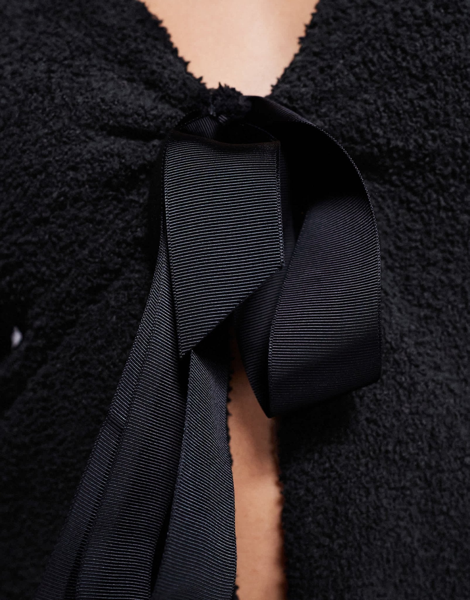 ASOS DESIGN lounge sock tie front cardigan in black - ASOS Sample Sale
