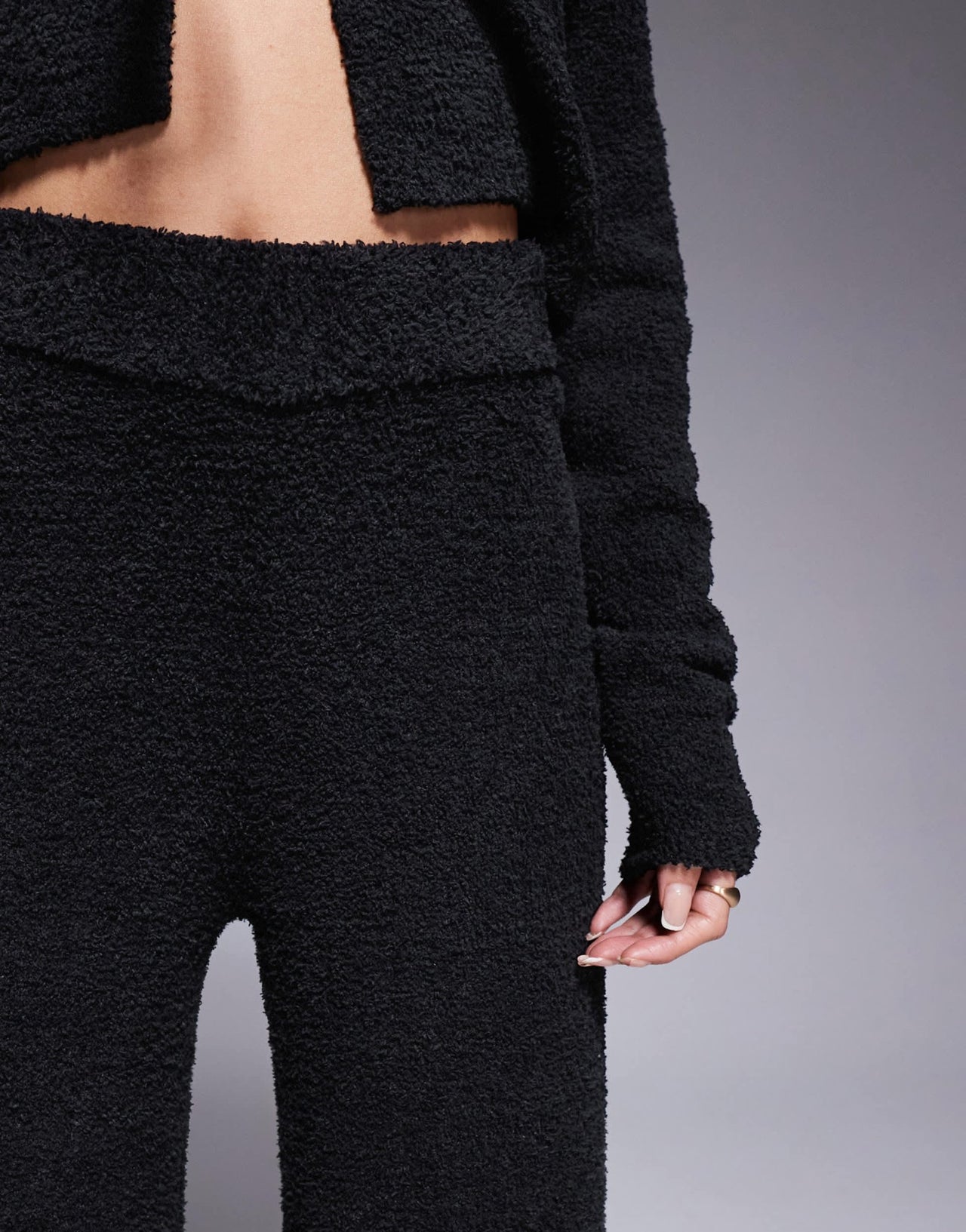 ASOS DESIGN lounge sock wide leg trouser in black - ASOS Sample Sale