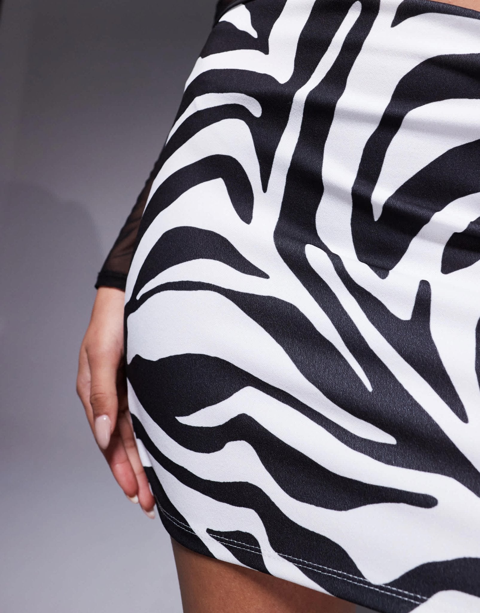 ASOS DESIGN low - rise micro skirt in zebra print - ASOS Sample Sale