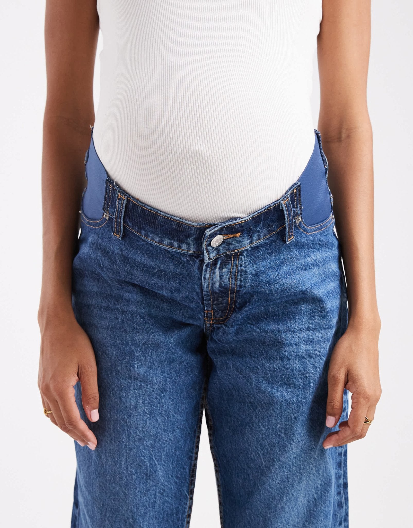 ASOS DESIGN Maternity baggy jeans in dark blue - ASOS Sample Sale
