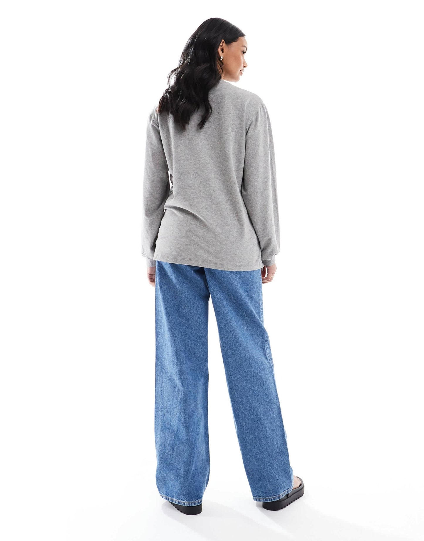 ASOS DESIGN Maternity wide leg dad jeans in clean blue - ASOS Sample Sale