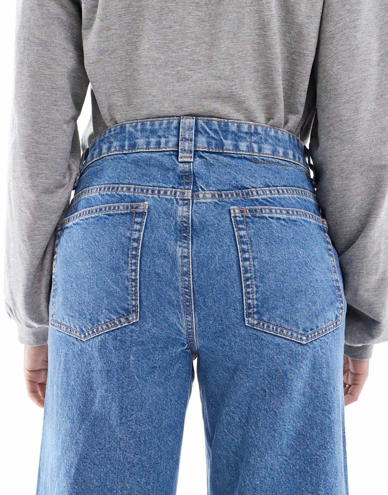 ASOS DESIGN Maternity wide leg dad jeans in clean blue - ASOS Sample Sale