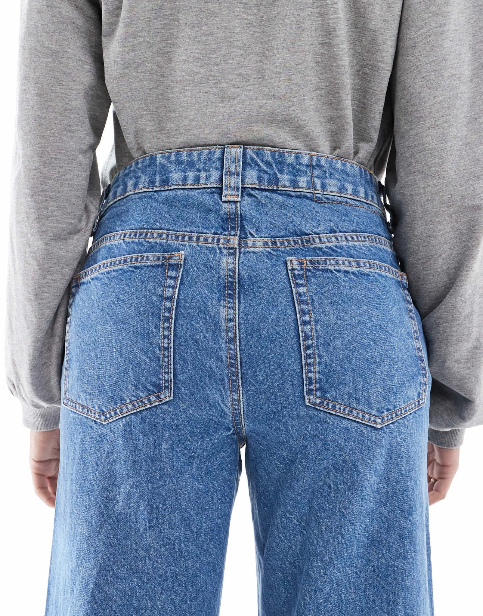 ASOS DESIGN Maternity wide leg dad jeans in clean blue - ASOS Sample Sale