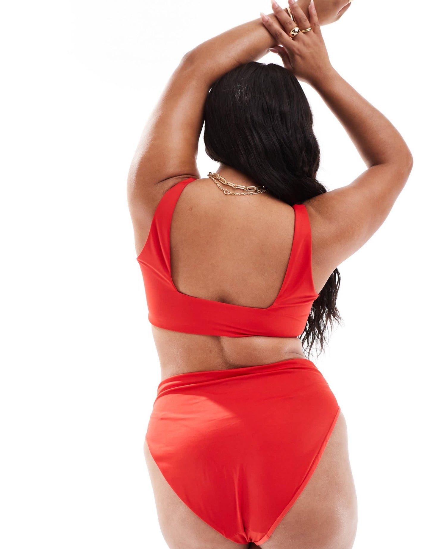 ASOS DESIGN Maya Curve high waist bikini bottom in red - ASOS Sample Sale