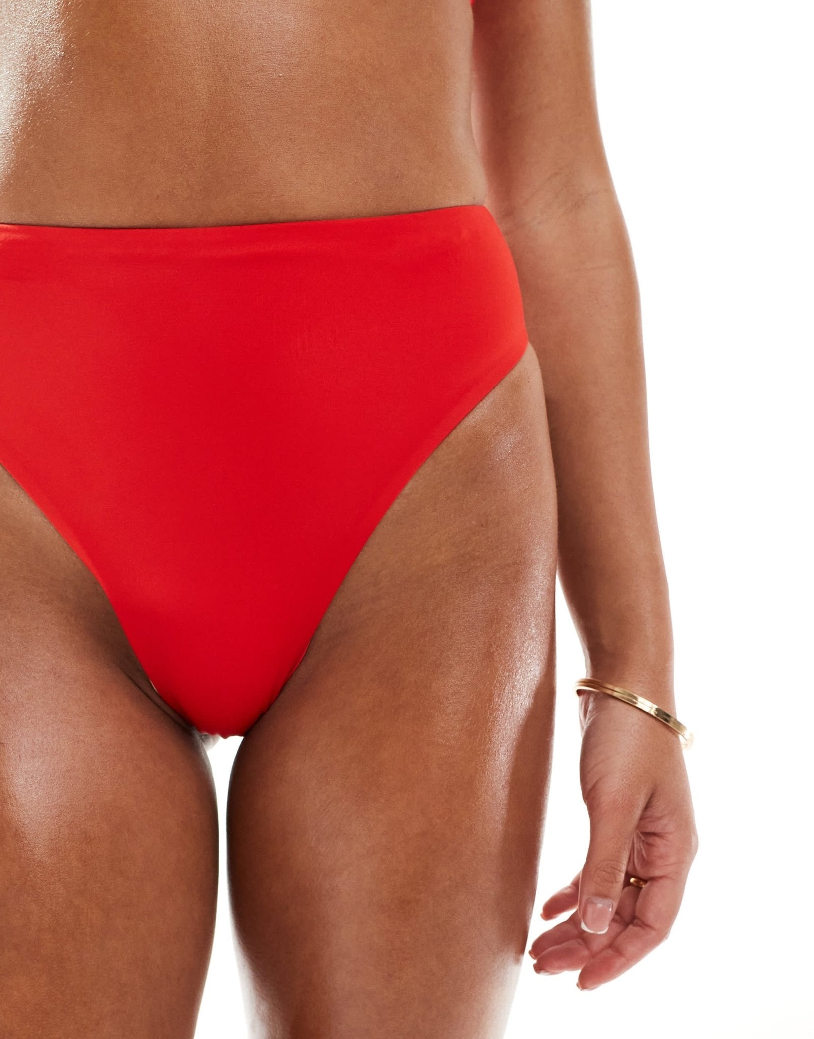 ASOS DESIGN Maya mix and match high leg high waist bikini bottom in red - ASOS Sample Sale