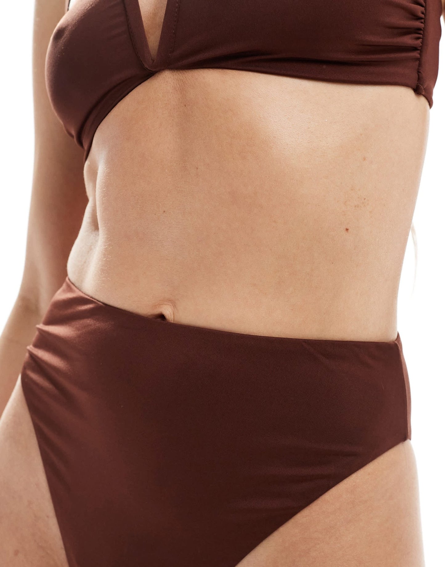 ASOS DESIGN Maya mix & match high leg high waist bikini bottom in chocolate brown - ASOS Sample Sale