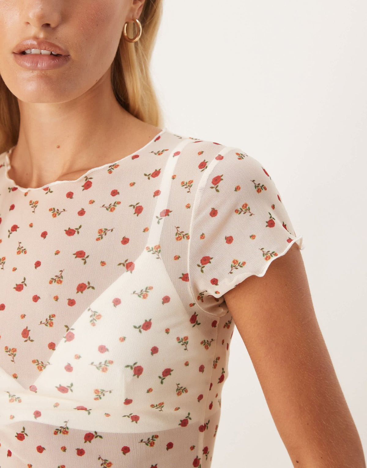 ASOS DESIGN mesh baby tee in ditsy floral print - ASOS Sample Sale