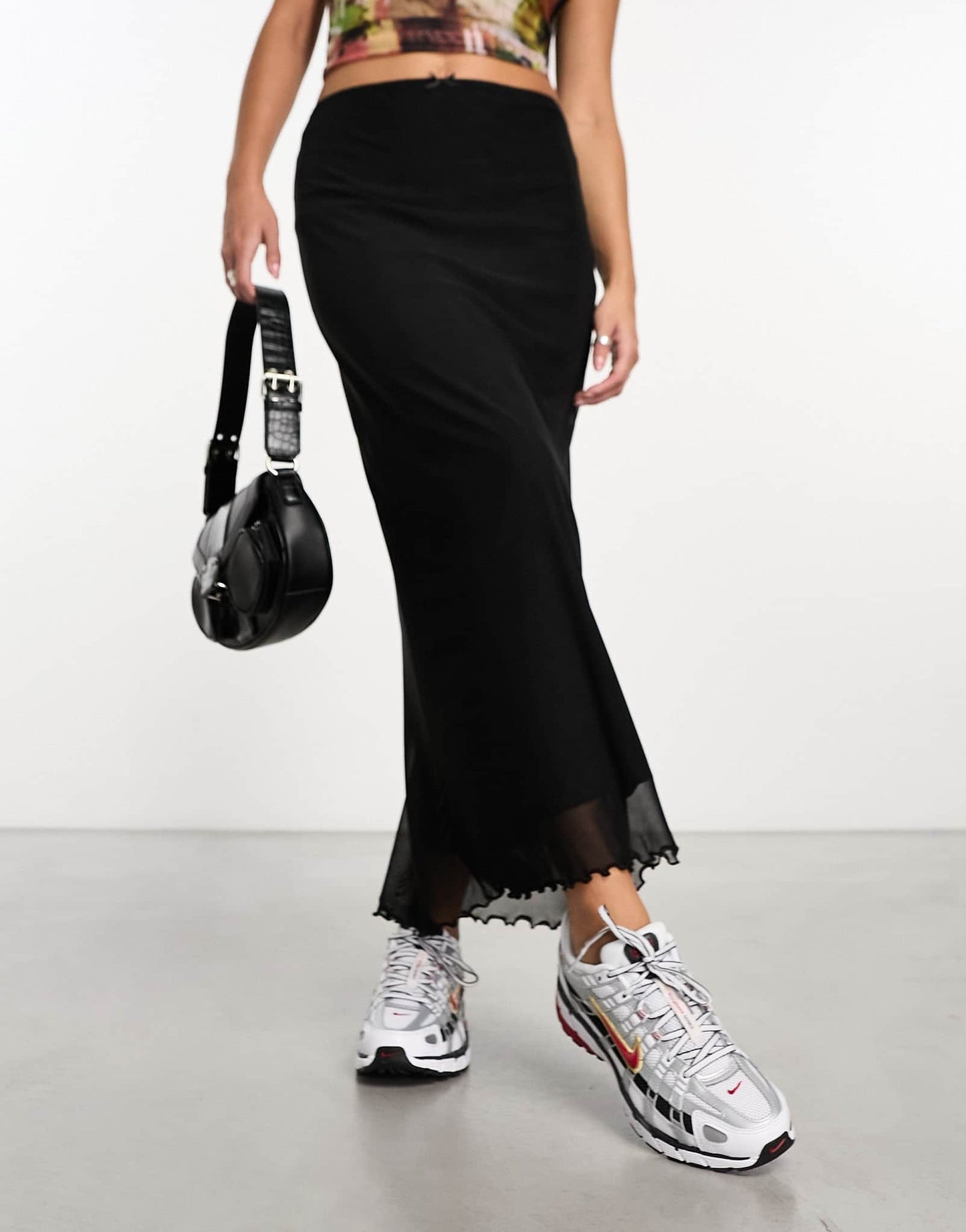 ASOS DESIGN mesh midi skirt in black - ASOS Sample Sale