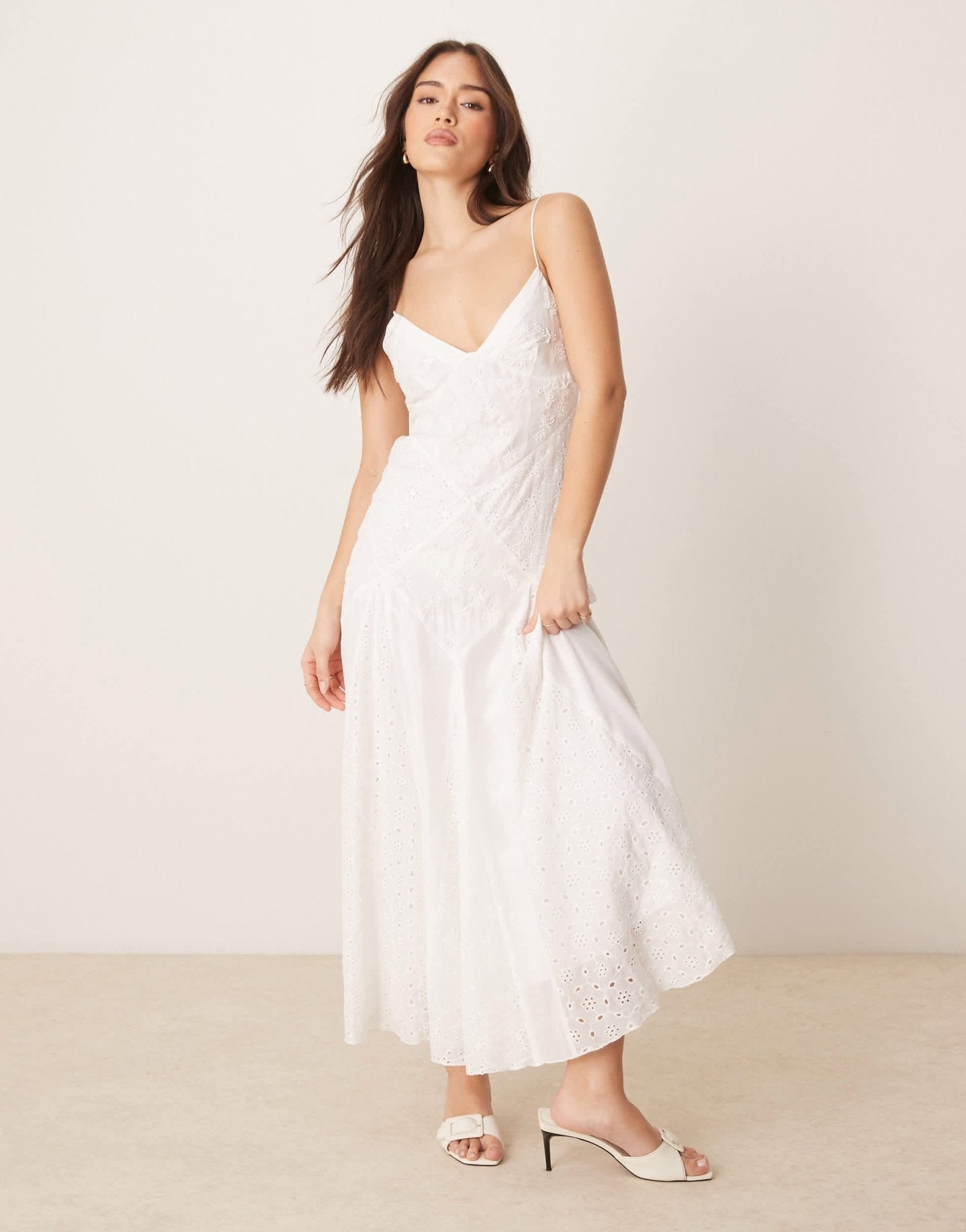 ASOS DESIGN micro embellished cami maxi dress in white - ASOS Sample Sale