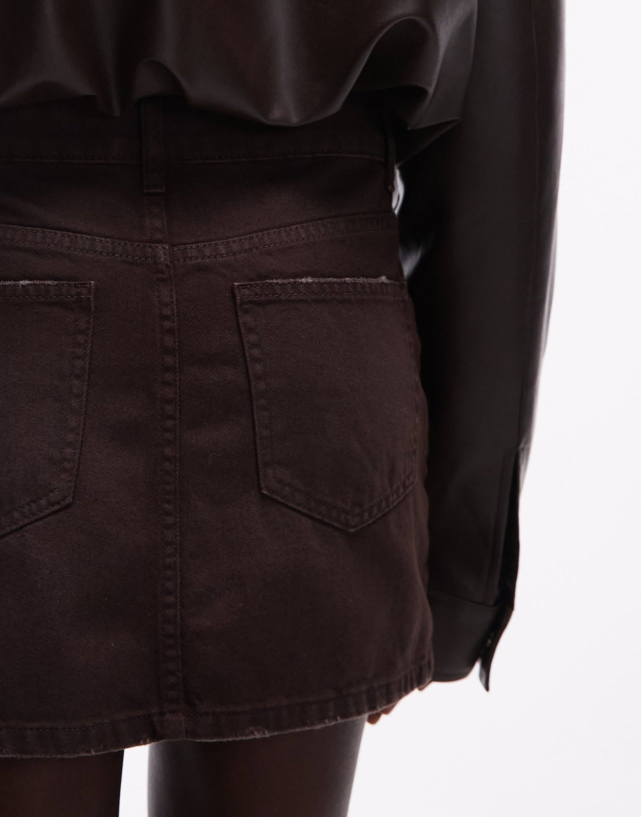 ASOS DESIGN micro mini skirt in choc denim - ASOS Sample Sale