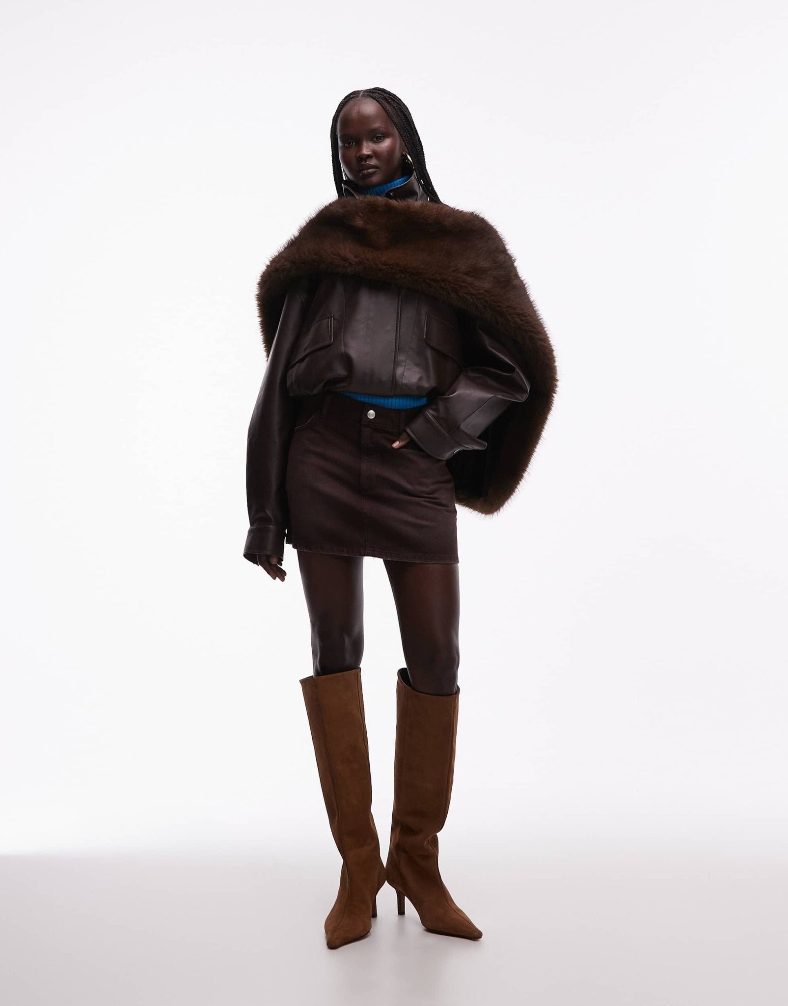 ASOS DESIGN micro mini skirt in choc denim - ASOS Sample Sale