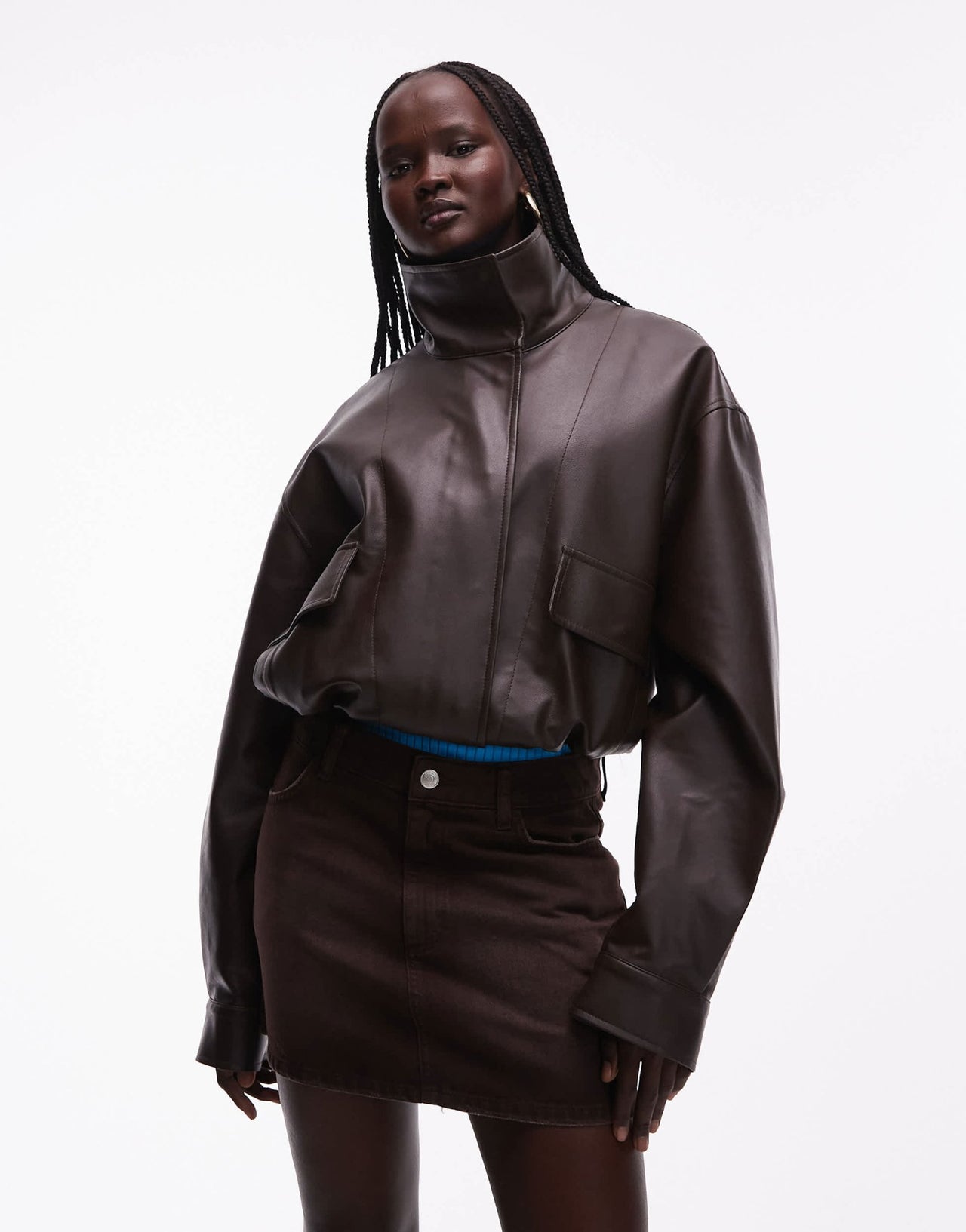 ASOS DESIGN micro mini skirt in choc denim - ASOS Sample Sale