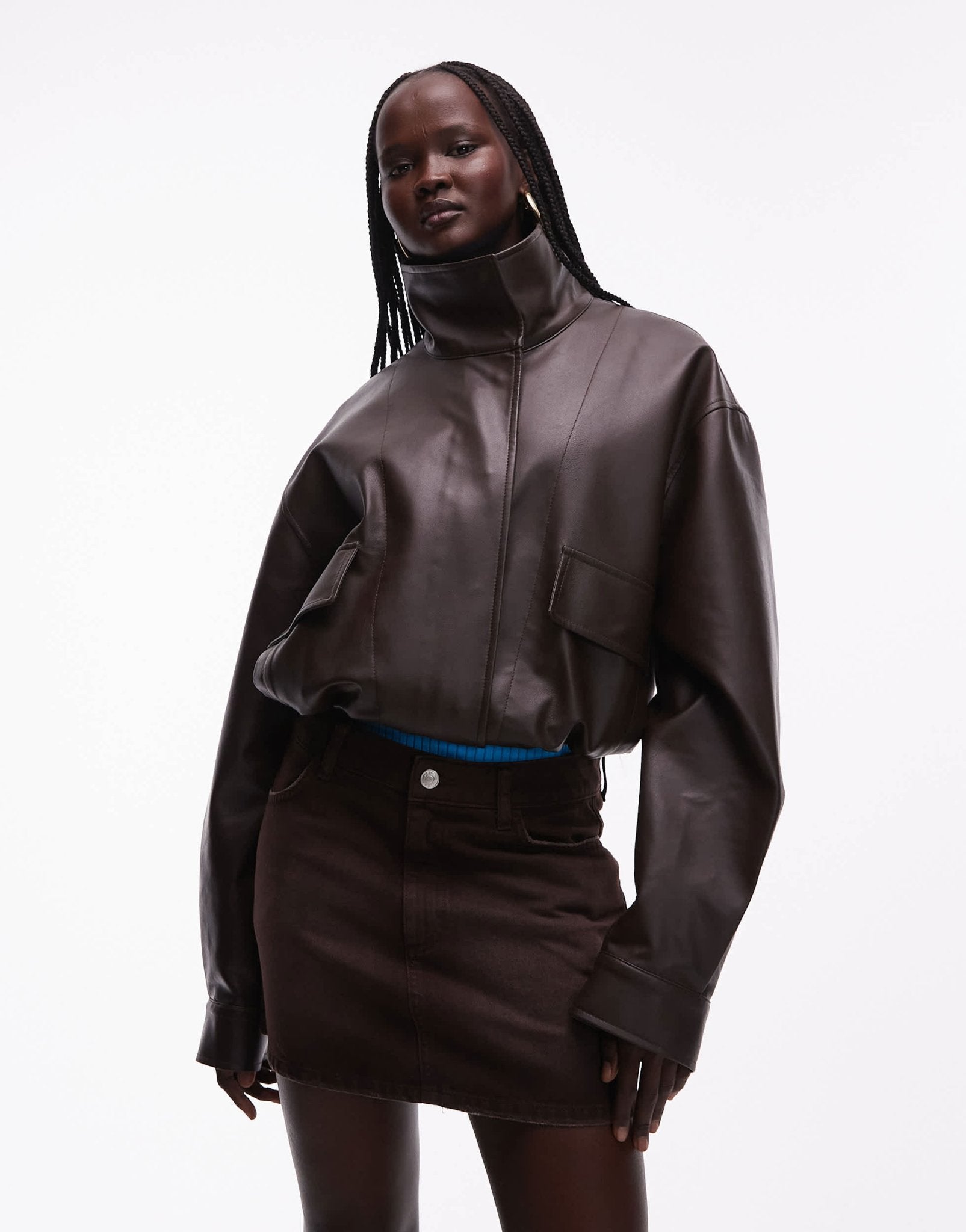 ASOS DESIGN micro mini skirt in choc denim - ASOS Sample Sale
