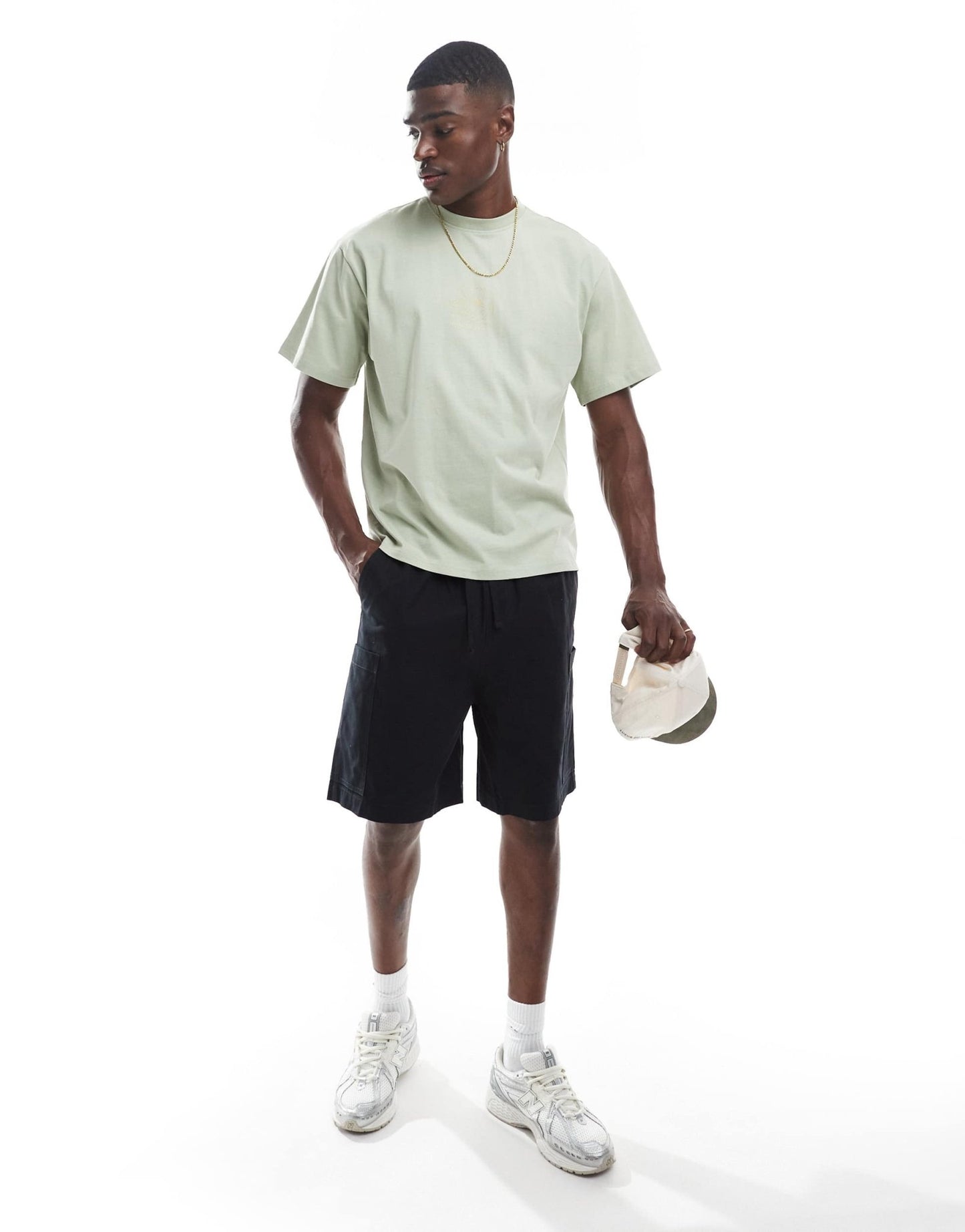 ASOS DESIGN mid length cargo shorts with patch detail in black - ASOS Sample Sale