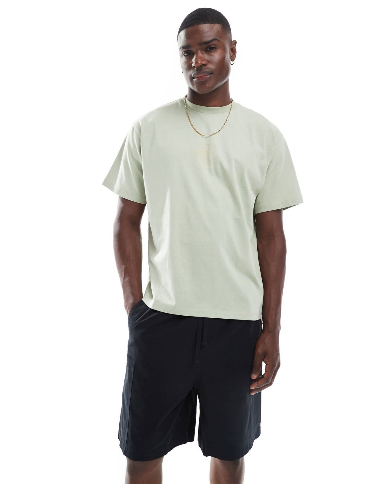 ASOS DESIGN mid length cargo shorts with patch detail in black - ASOS Sample Sale