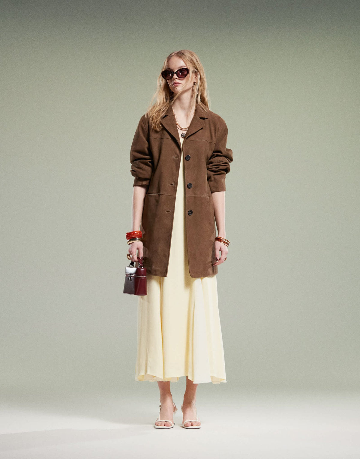 ASOS DESIGN mid length real suede jacket in mocha - ASOS Sample Sale