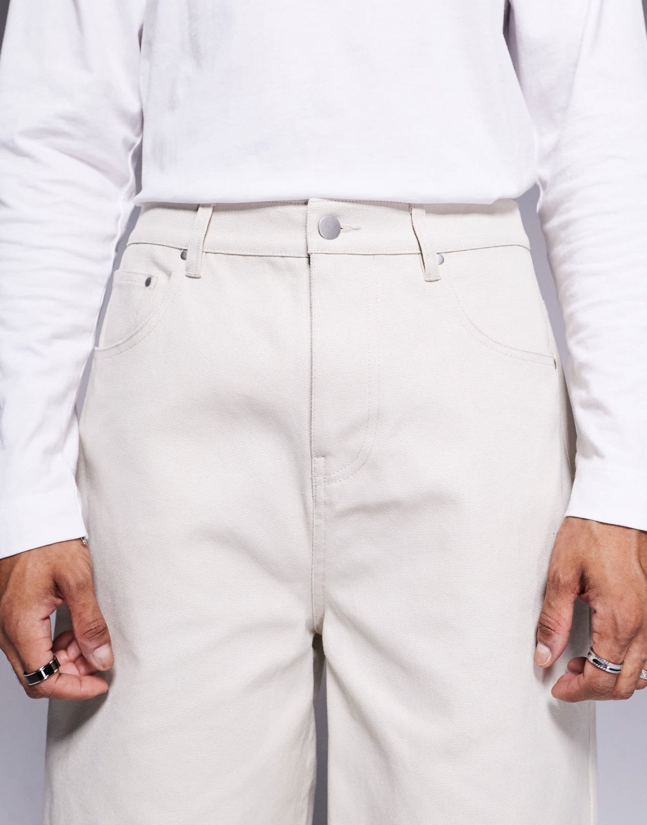 ASOS DESIGN mid length shorts in stone - ASOS Sample Sale