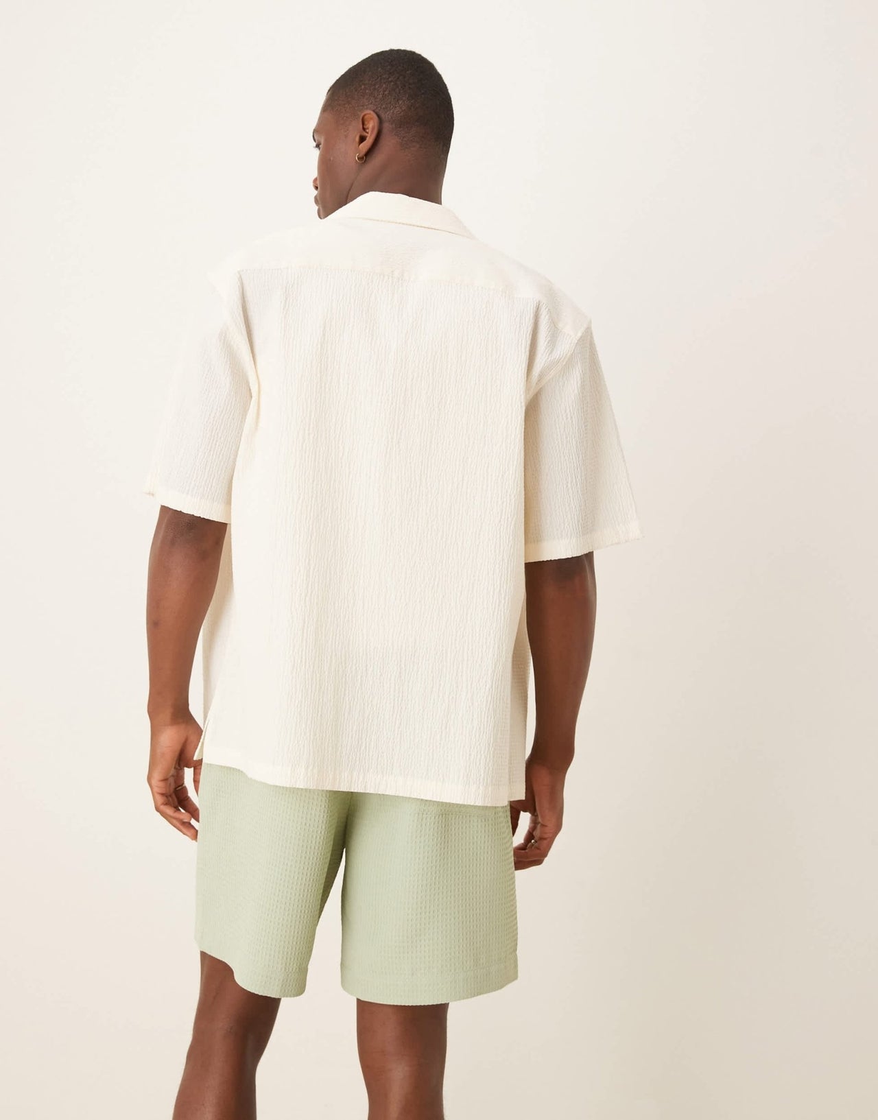 ASOS DESIGN mid length waffle short in green - ASOS Sample Sale