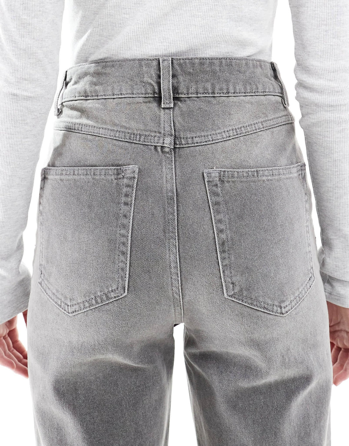 ASOS DESIGN mid rise relaxed straight grazer jean in grey - ASOS Sample Sale