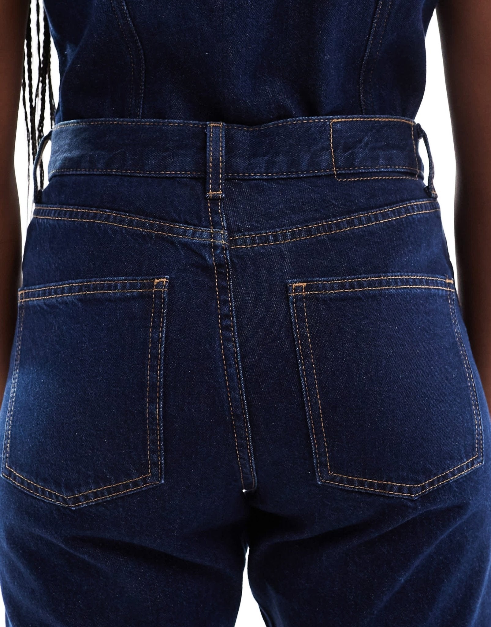 ASOS DESIGN mid rise straight jean with turn up in rinse wash - ASOS Sample Sale