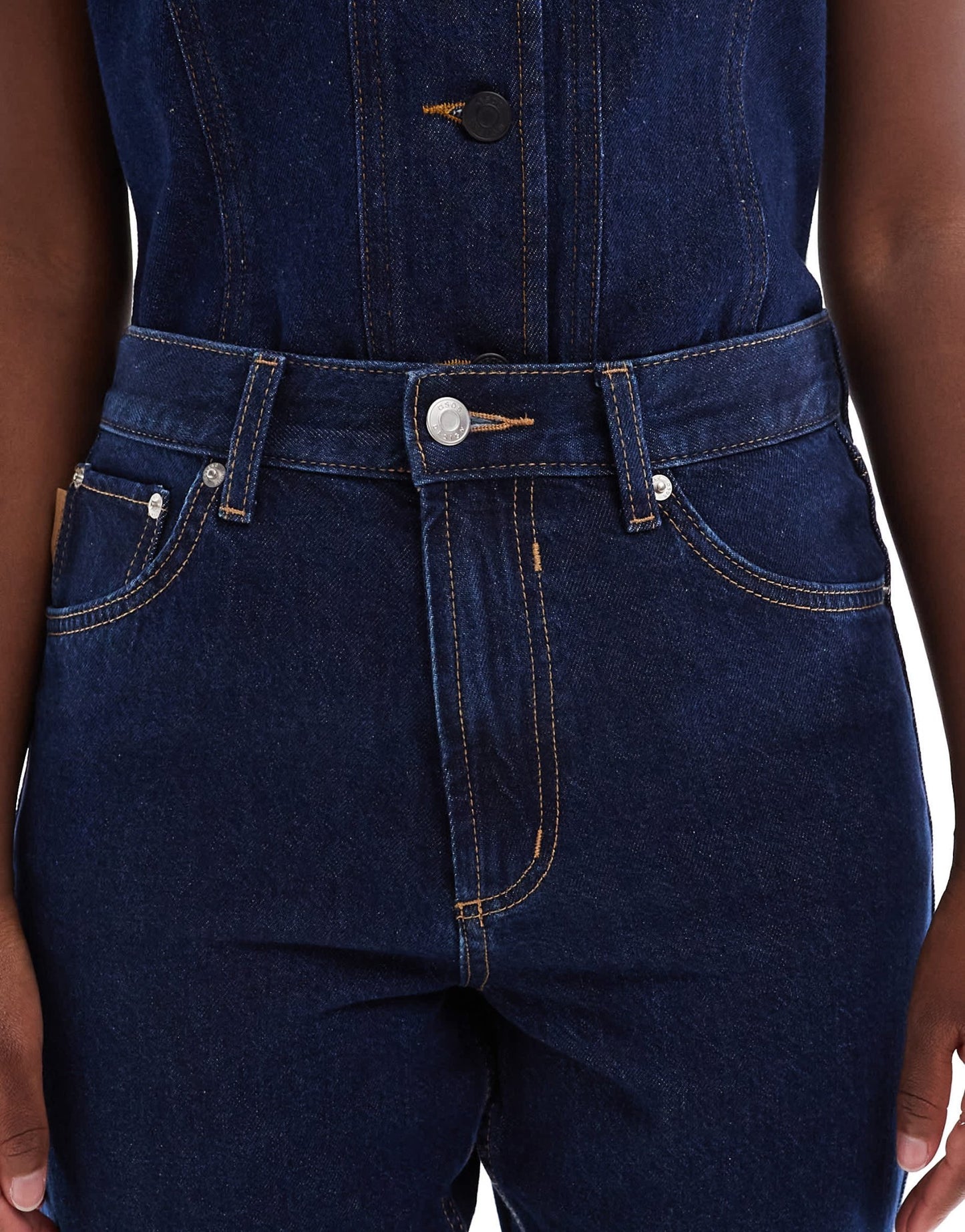 ASOS DESIGN mid rise straight jean with turn up in rinse wash - ASOS Sample Sale