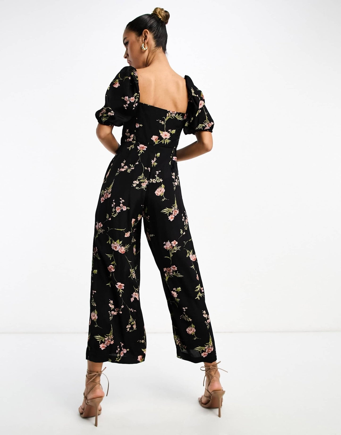 ASOS DESIGN milkmaid jumpsuit in floral print - ASOS Sample Sale