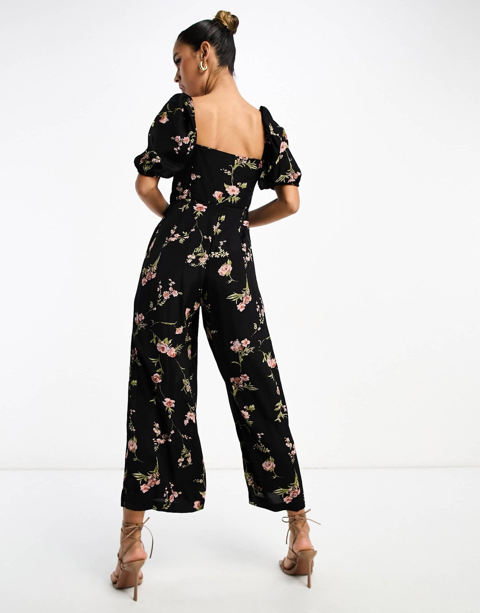 ASOS DESIGN milkmaid jumpsuit in floral print - ASOS Sample Sale