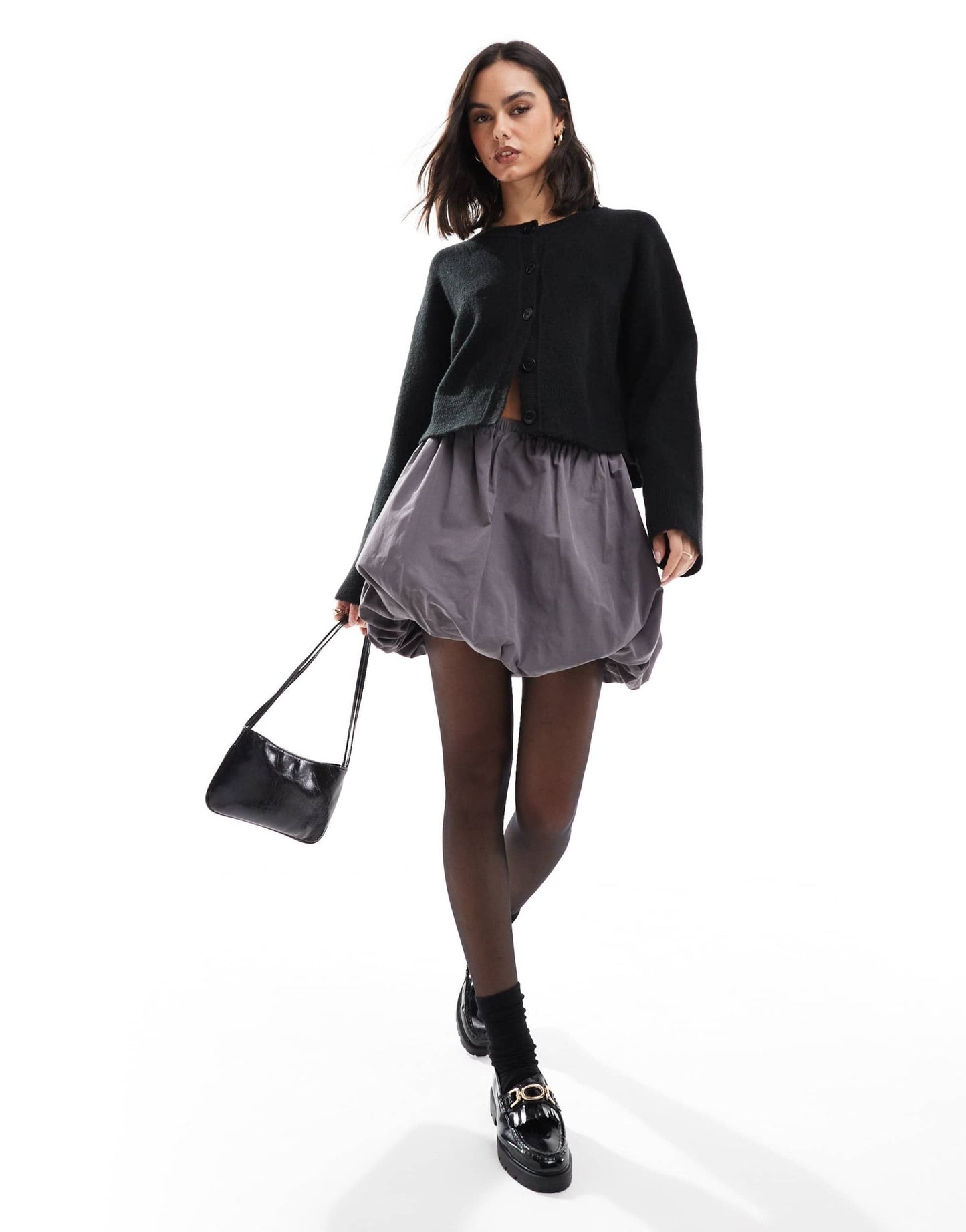 ASOS DESIGN mini puffball skirt in grey - ASOS Sample Sale