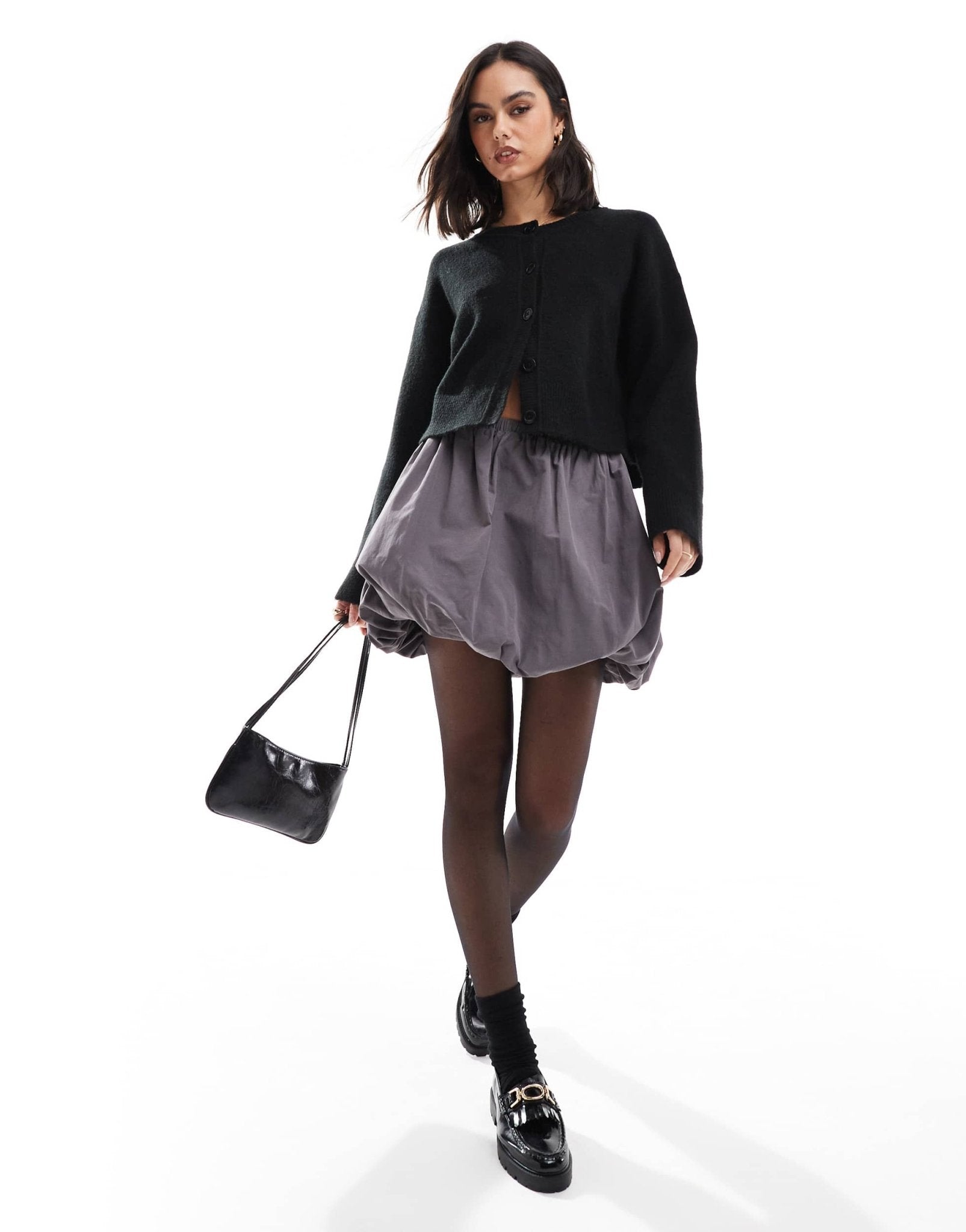 ASOS DESIGN mini puffball skirt in grey - ASOS Sample Sale