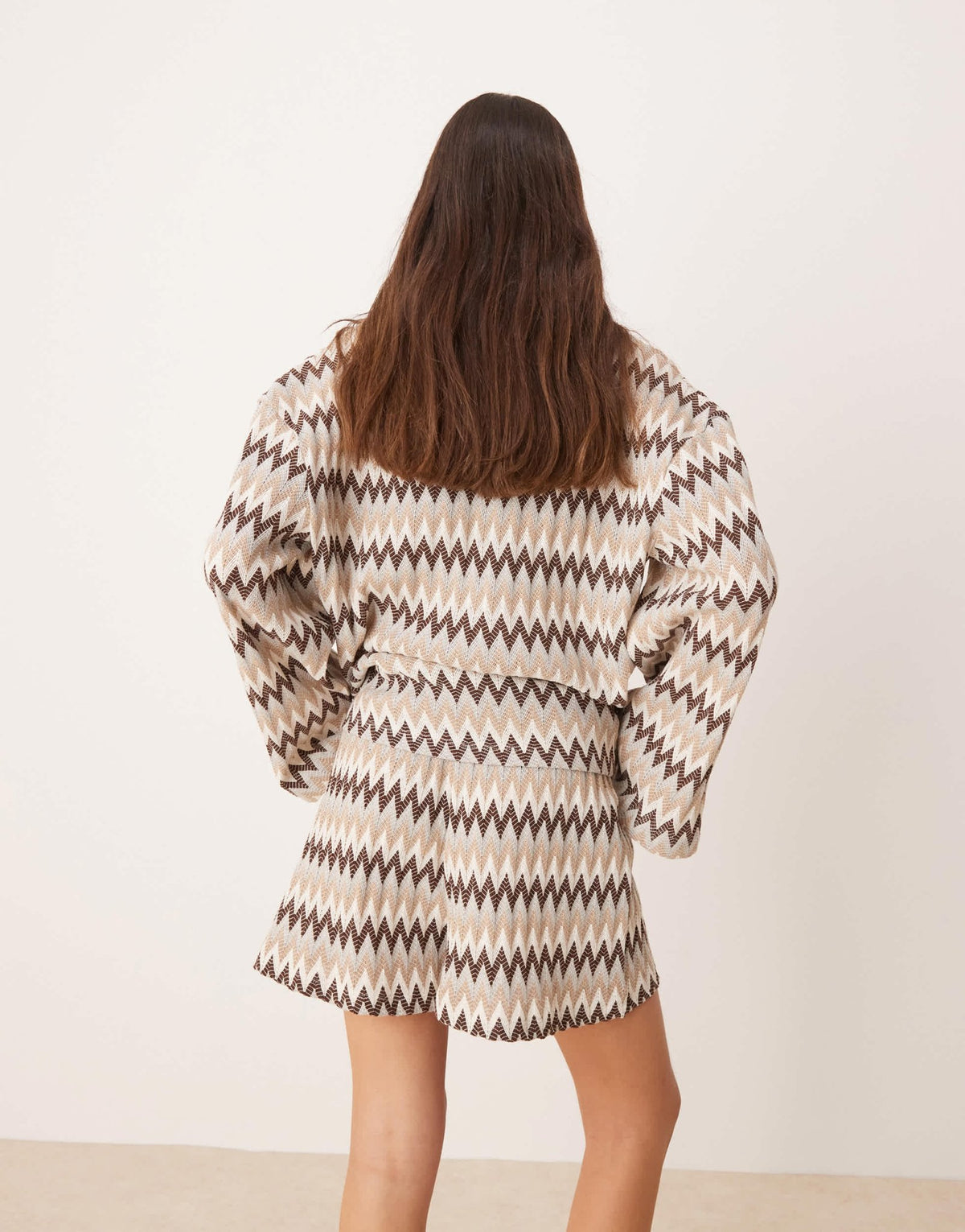 ASOS DESIGN mini short co-rd in brown chevron stripe - ASOS Sample Sale