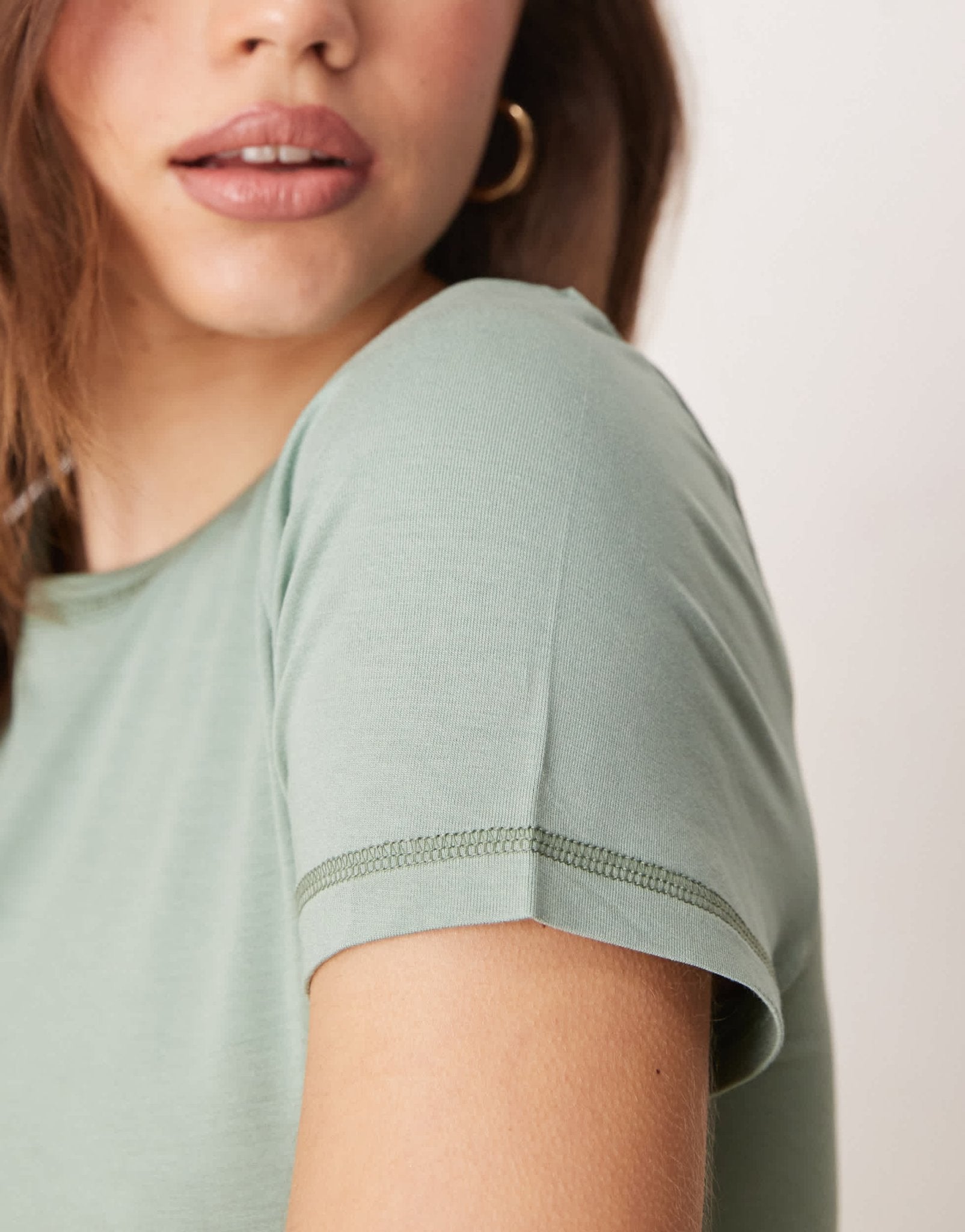ASOS DESIGN mix & match super soft baby tee pyjama top in green - ASOS Sample Sale