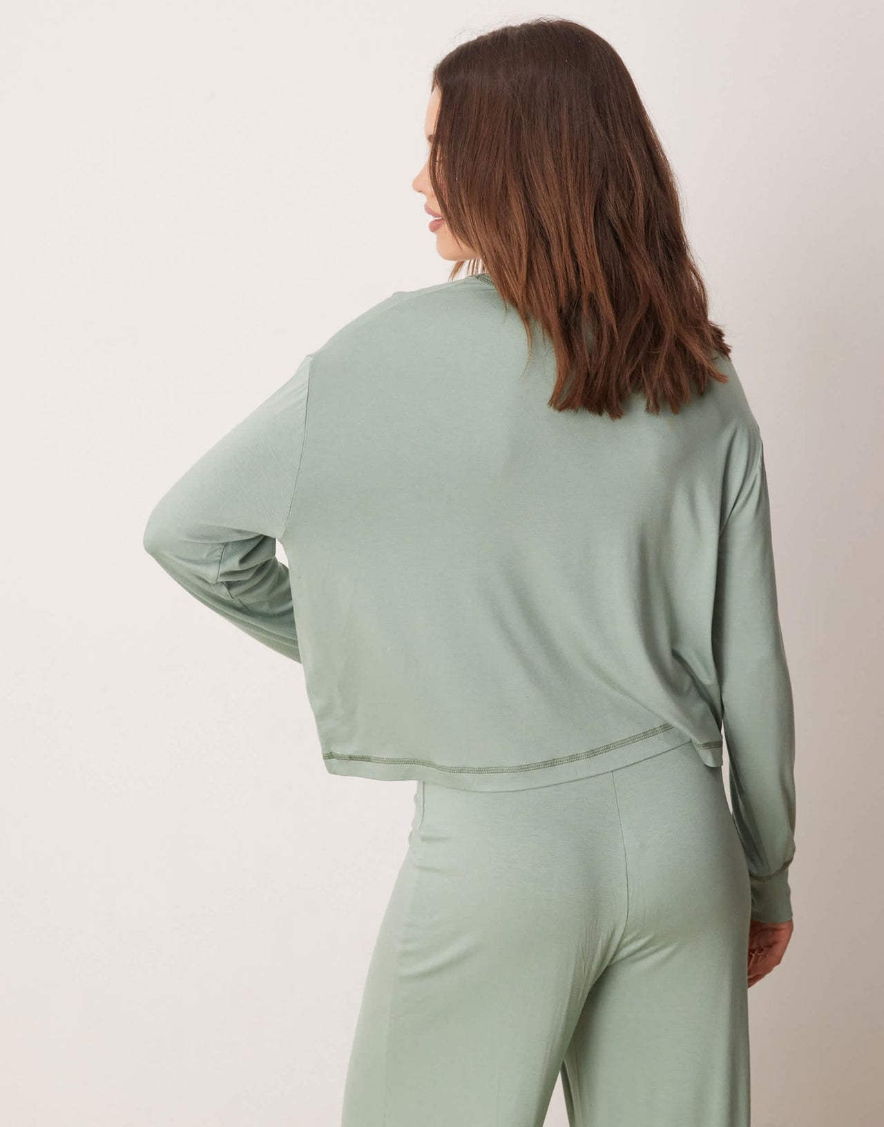 ASOS DESIGN mix & match super soft long sleeve oversize pyjama top in green - ASOS Sample Sale
