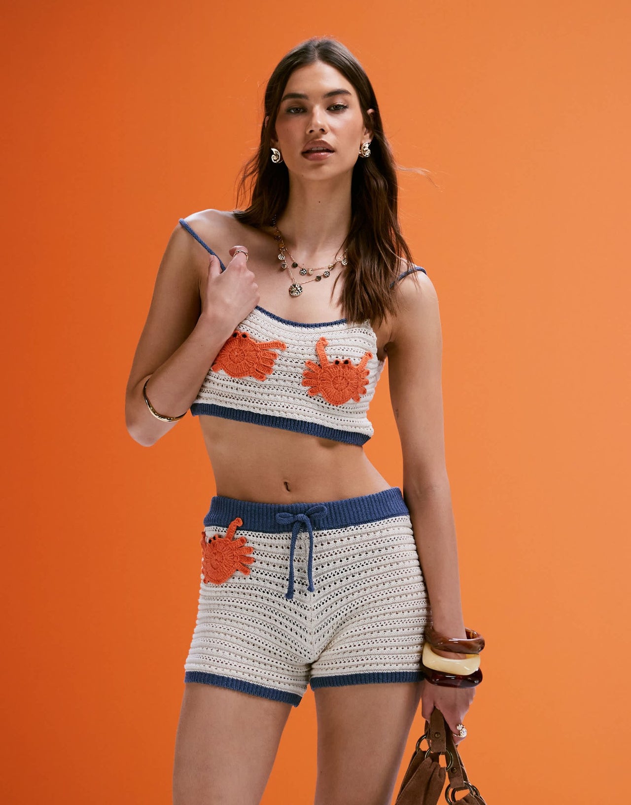 ASOS DESIGN mock crochet shorts with applique crab co-ord - ASOS Sample Sale