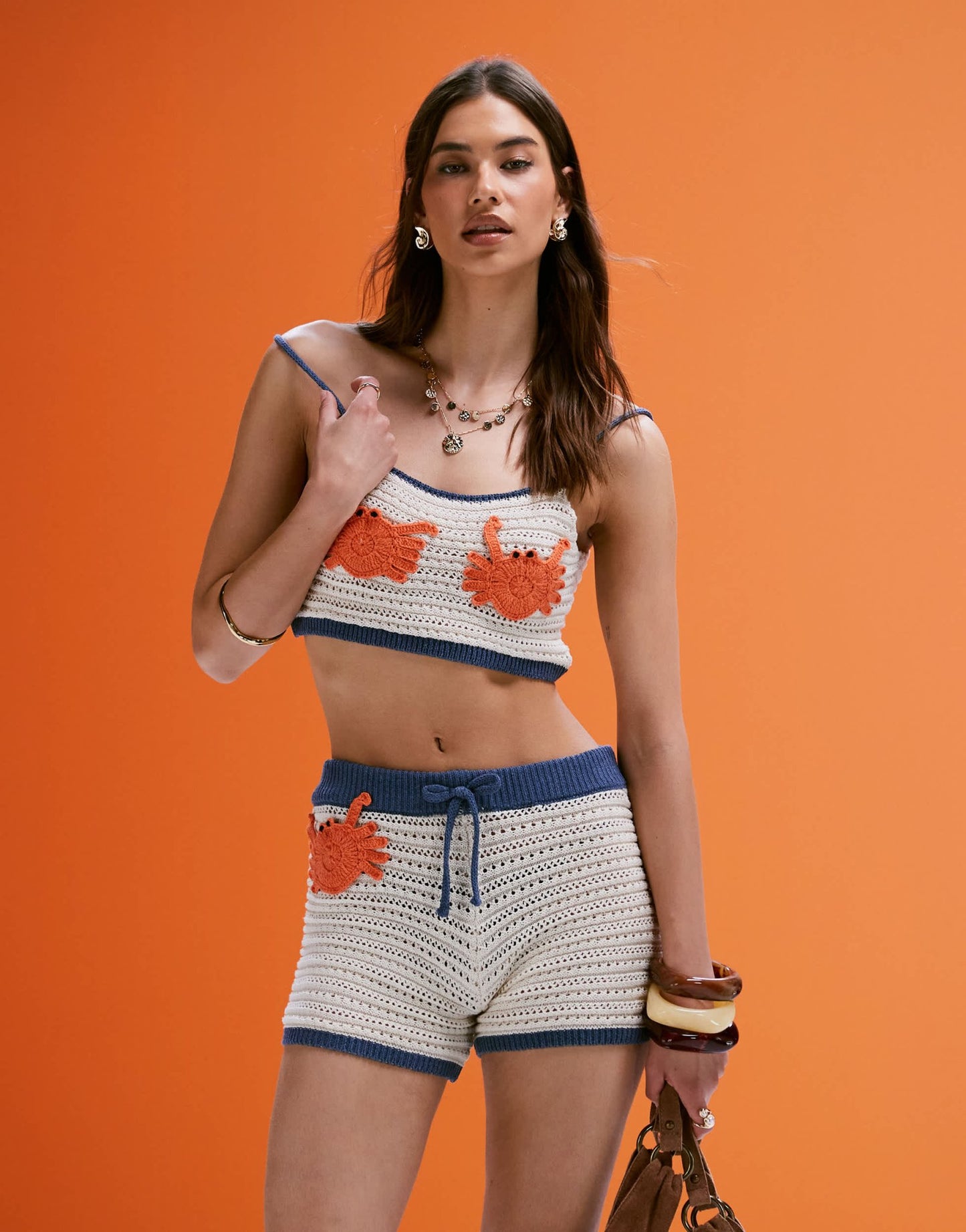 ASOS DESIGN mock crochet shorts with applique crab co-ord - ASOS Sample Sale