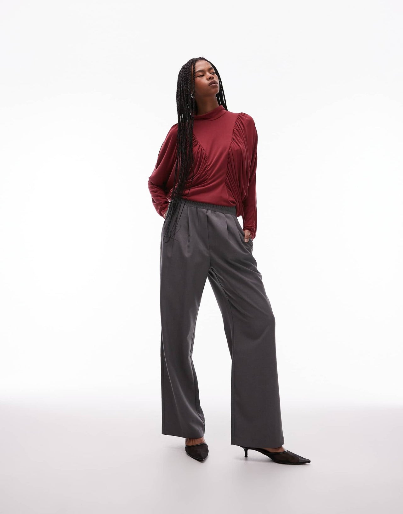 ASOS DESIGN modal batwing sleeve top in cherry red - ASOS Sample Sale