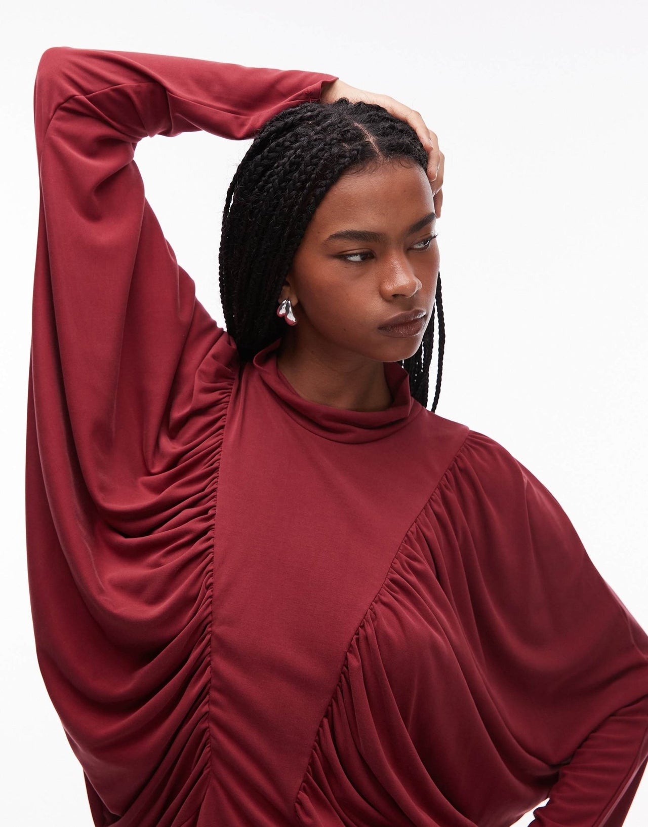ASOS DESIGN modal batwing sleeve top in cherry red - ASOS Sample Sale