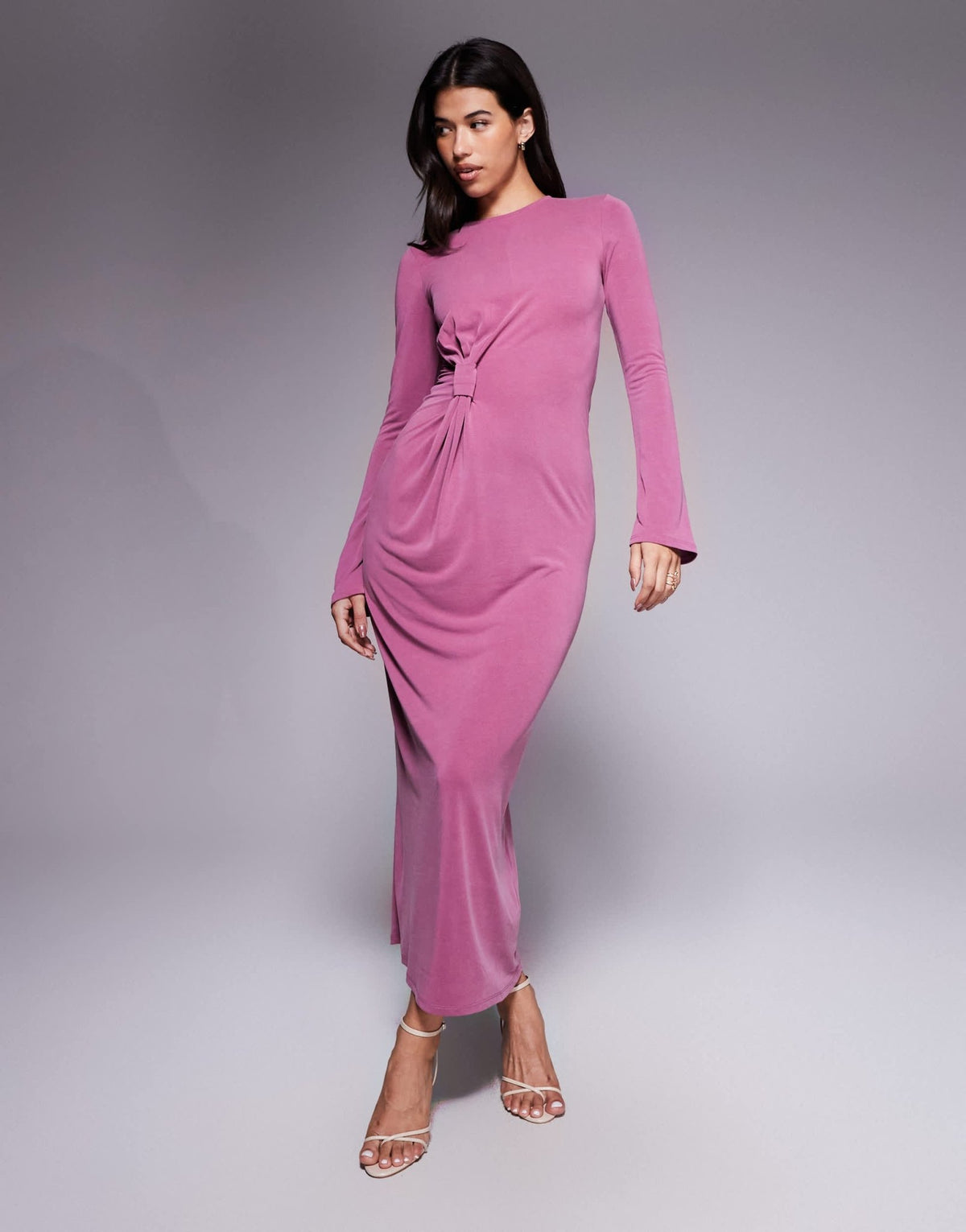 ASOS DESIGN modal twist knot detail maxi dress in mauve - ASOS Sample Sale