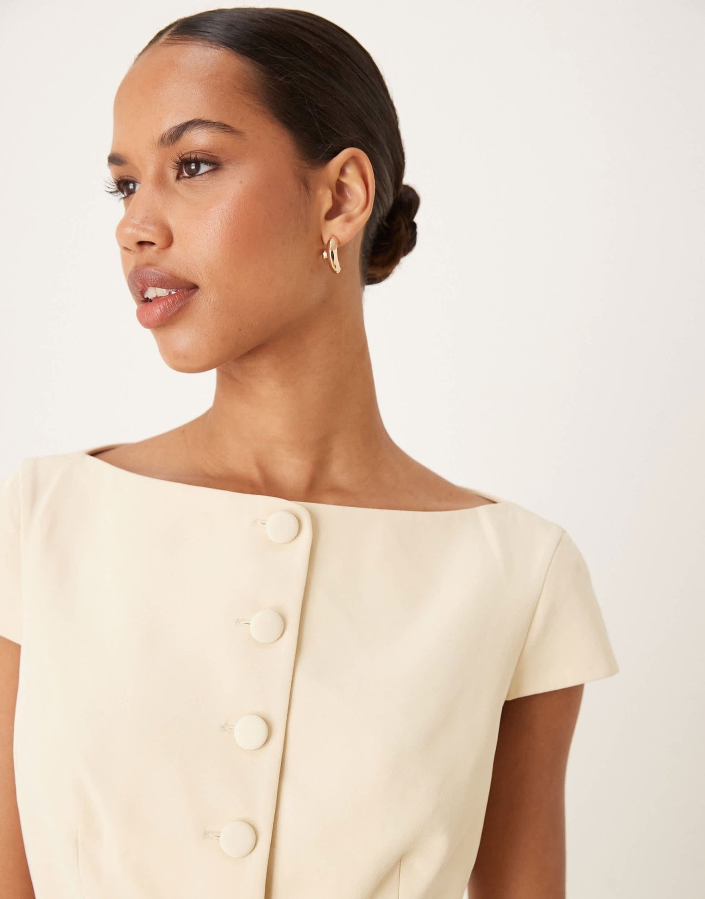ASOS DESIGN moulded hip cap sleeve blazer co - ord in buttermilk - ASOS Sample Sale
