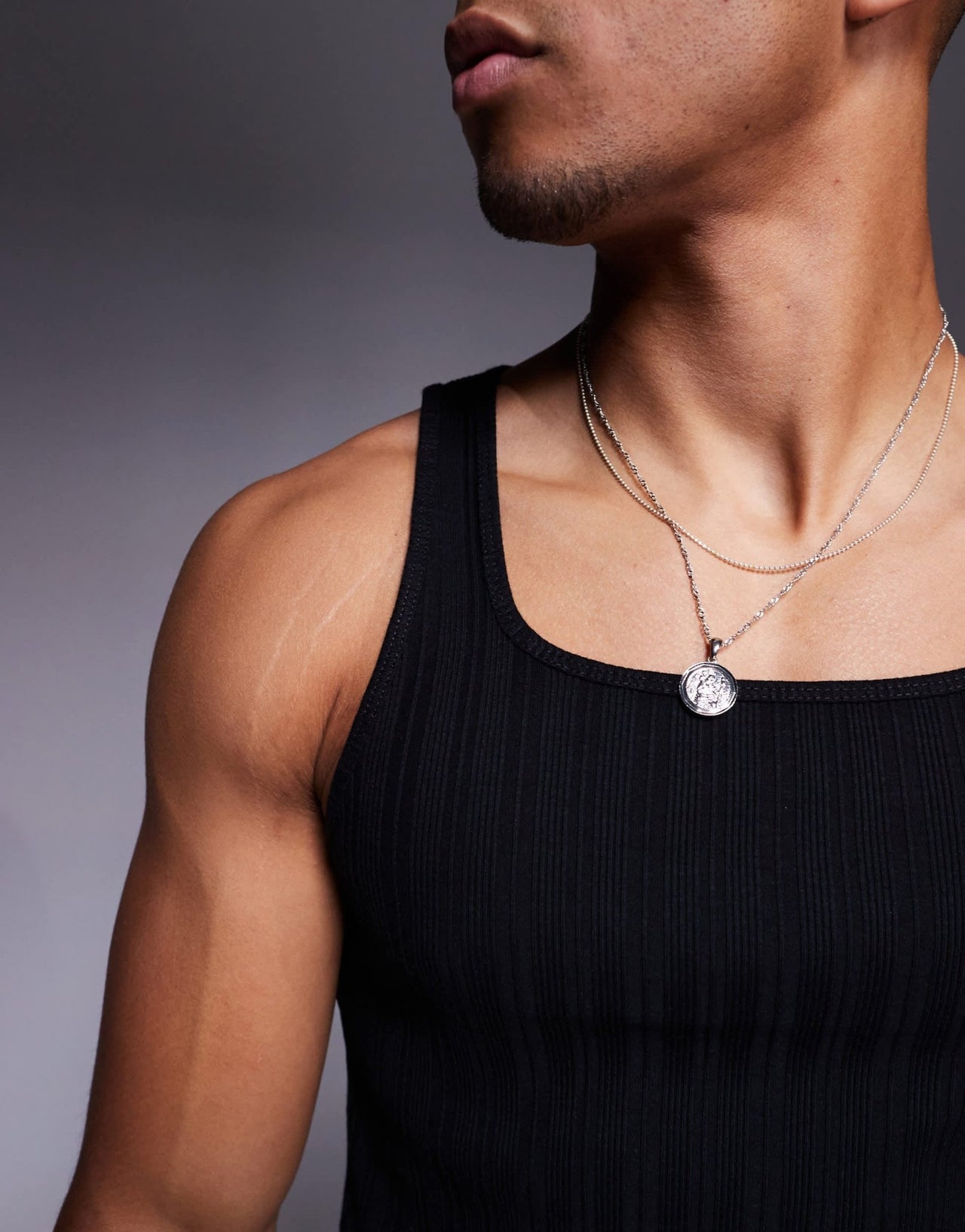 ASOS DESIGN muscle fit t-shirt with high square neck in black rib - ASOS Sample Sale