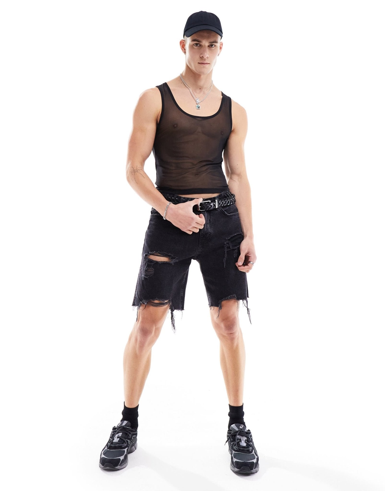 ASOS DESIGN muscle vest in black mesh - ASOS Sample Sale