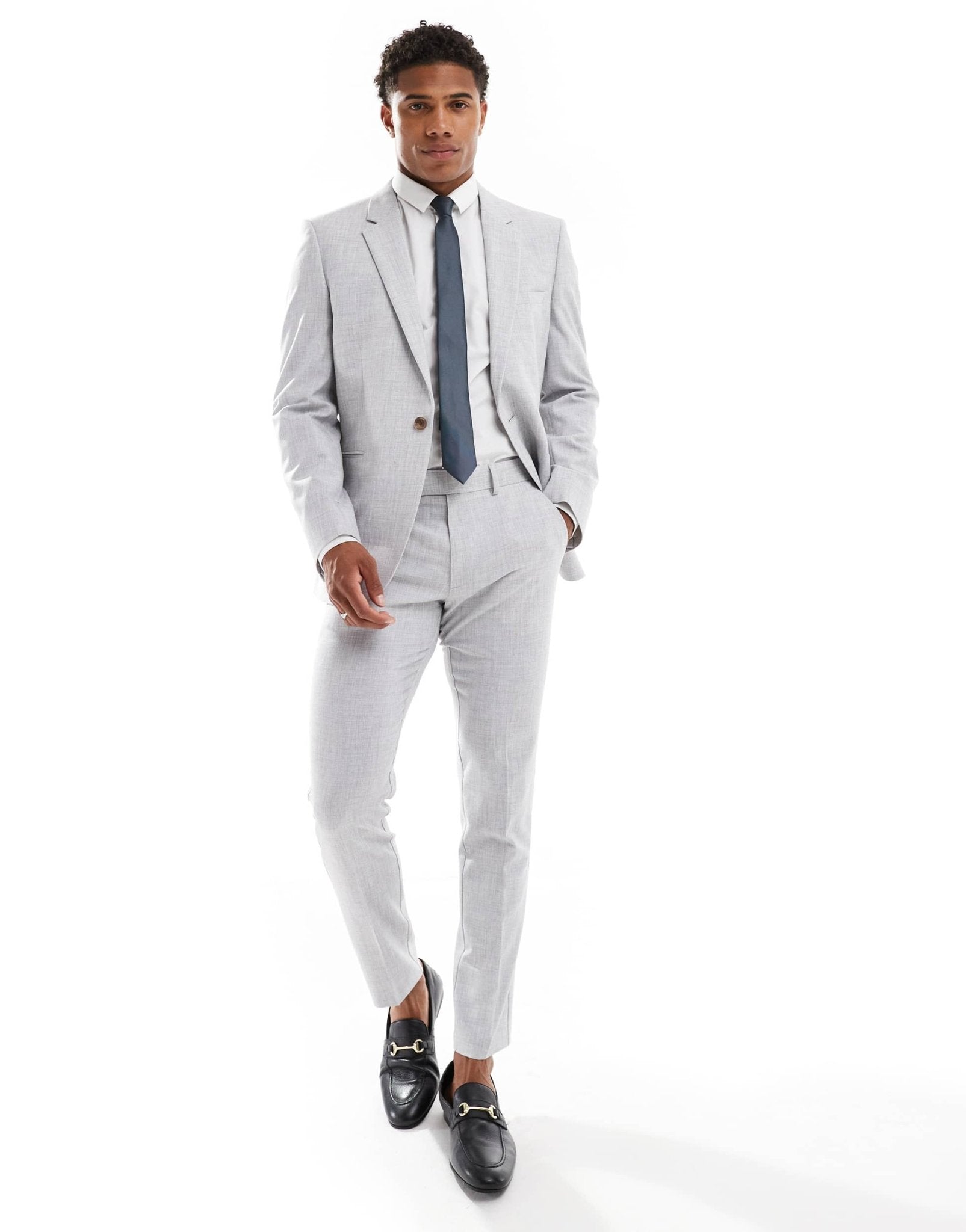 ASOS DESIGN new skinny suit trousers in grey crosshatch texture - ASOS Sample Sale