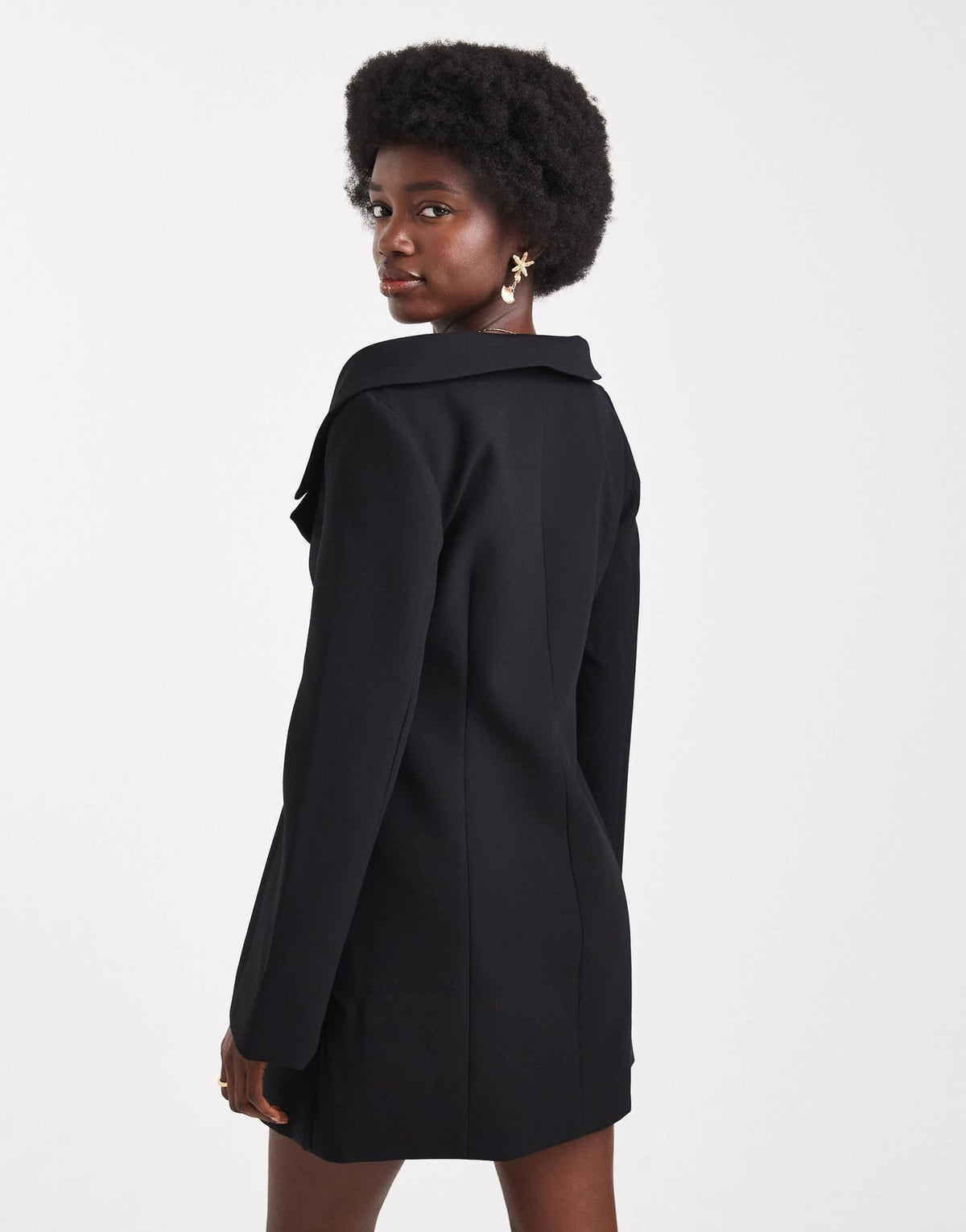 ASOS DESIGN off shoulder blazer dress in black - ASOS Sample Sale