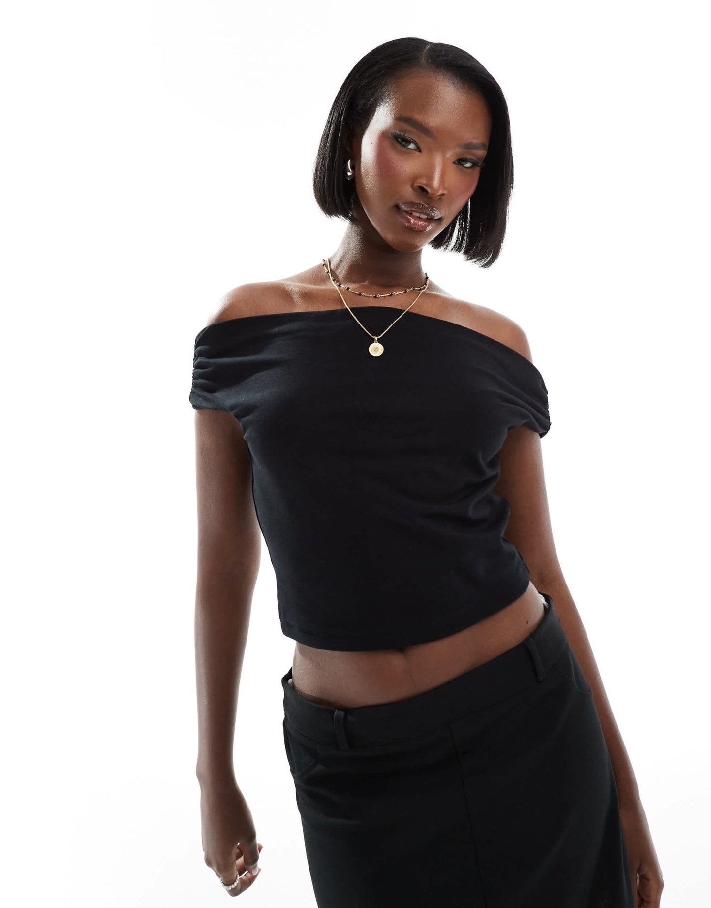 ASOS DESIGN off shoulder top in black - ASOS Sample Sale